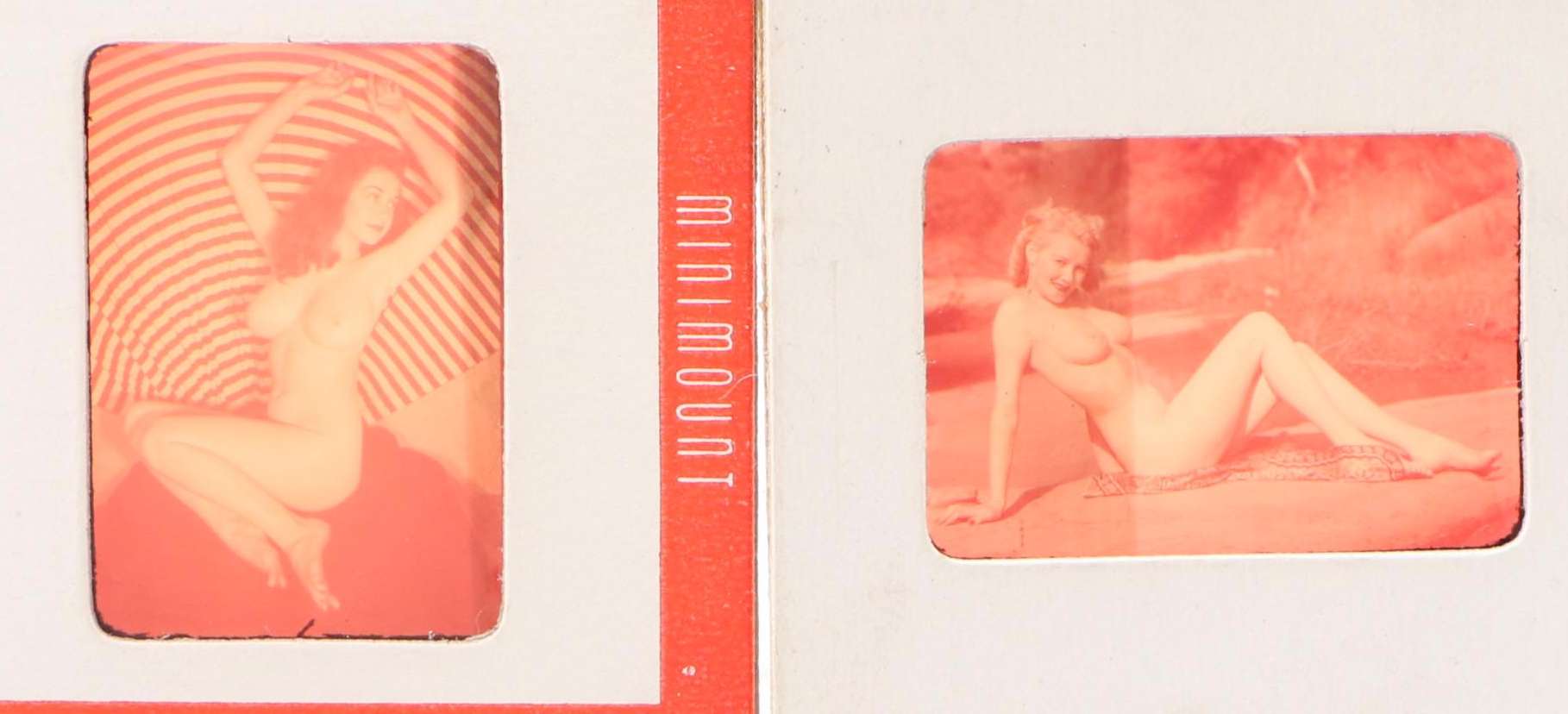 MiniMount and Other Nude Pinup Photo Slides, Mid-20th Century