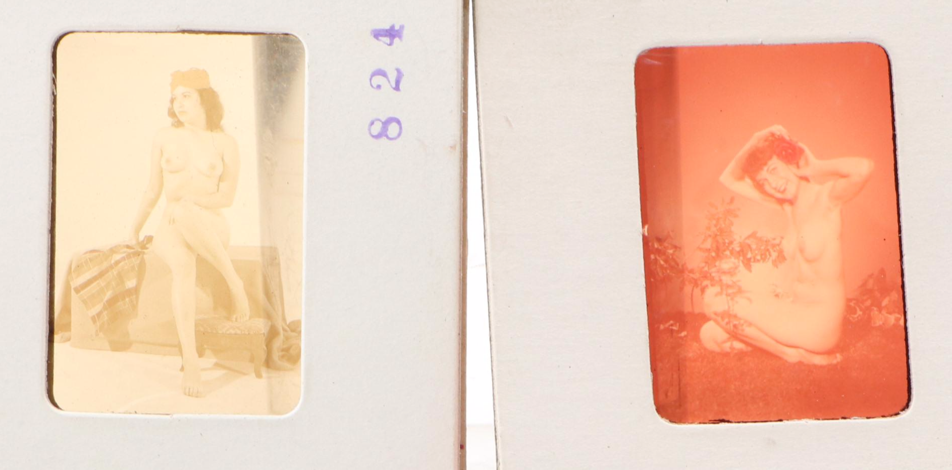 MiniMount and Other Nude Pinup Photo Slides, Mid-20th Century