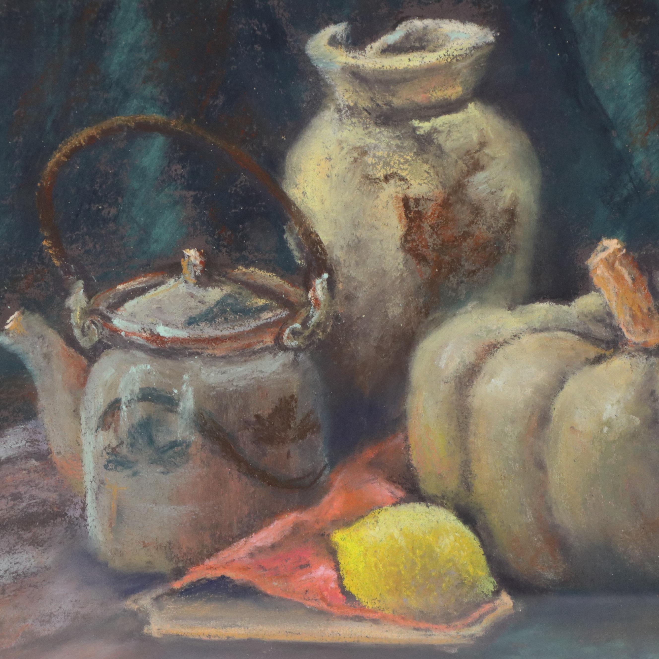 Carolyn Ott Martin Pastel Drawing "Still Life," 21st Century