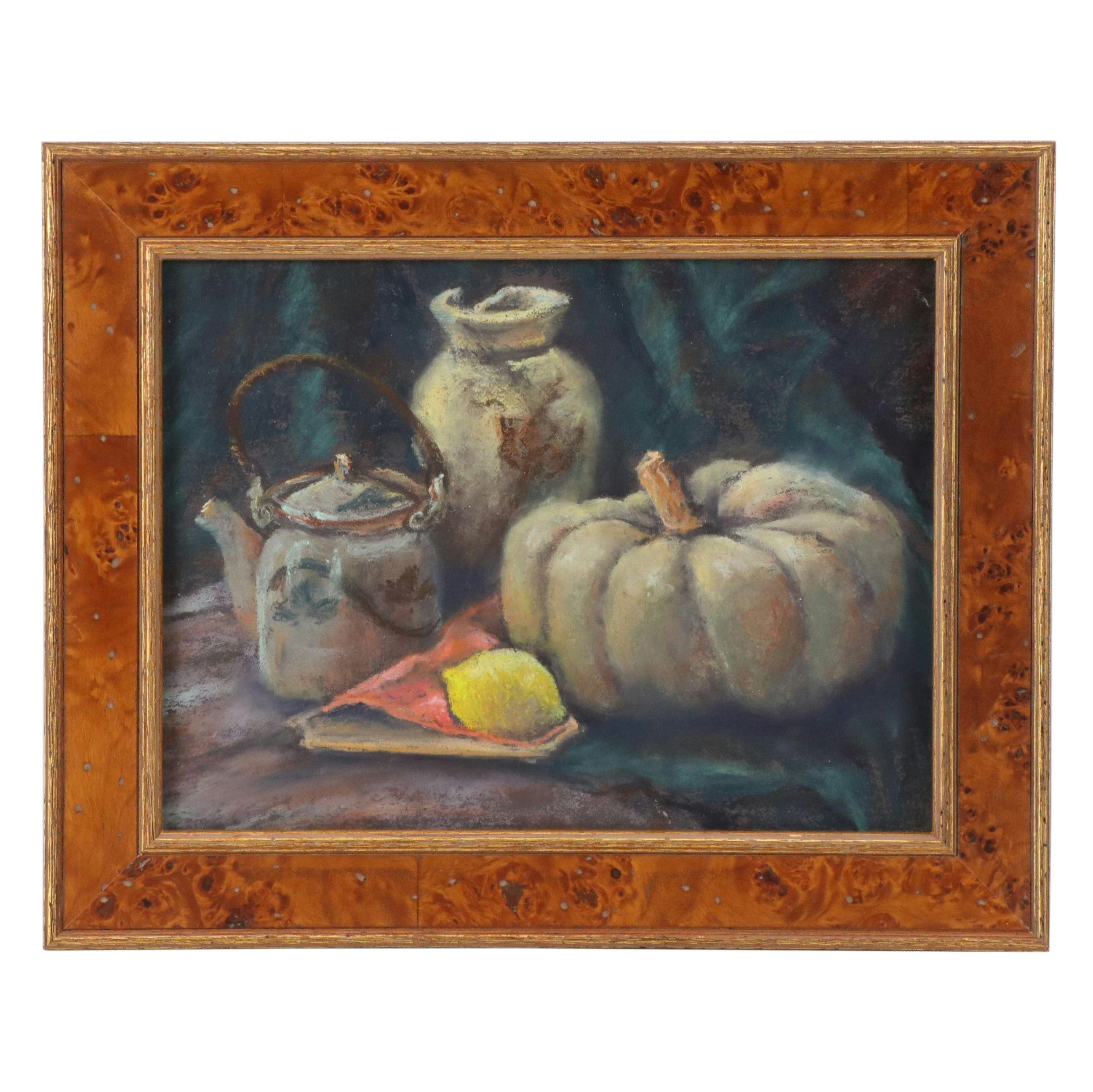Carolyn Ott Martin Pastel Drawing "Still Life," 21st Century