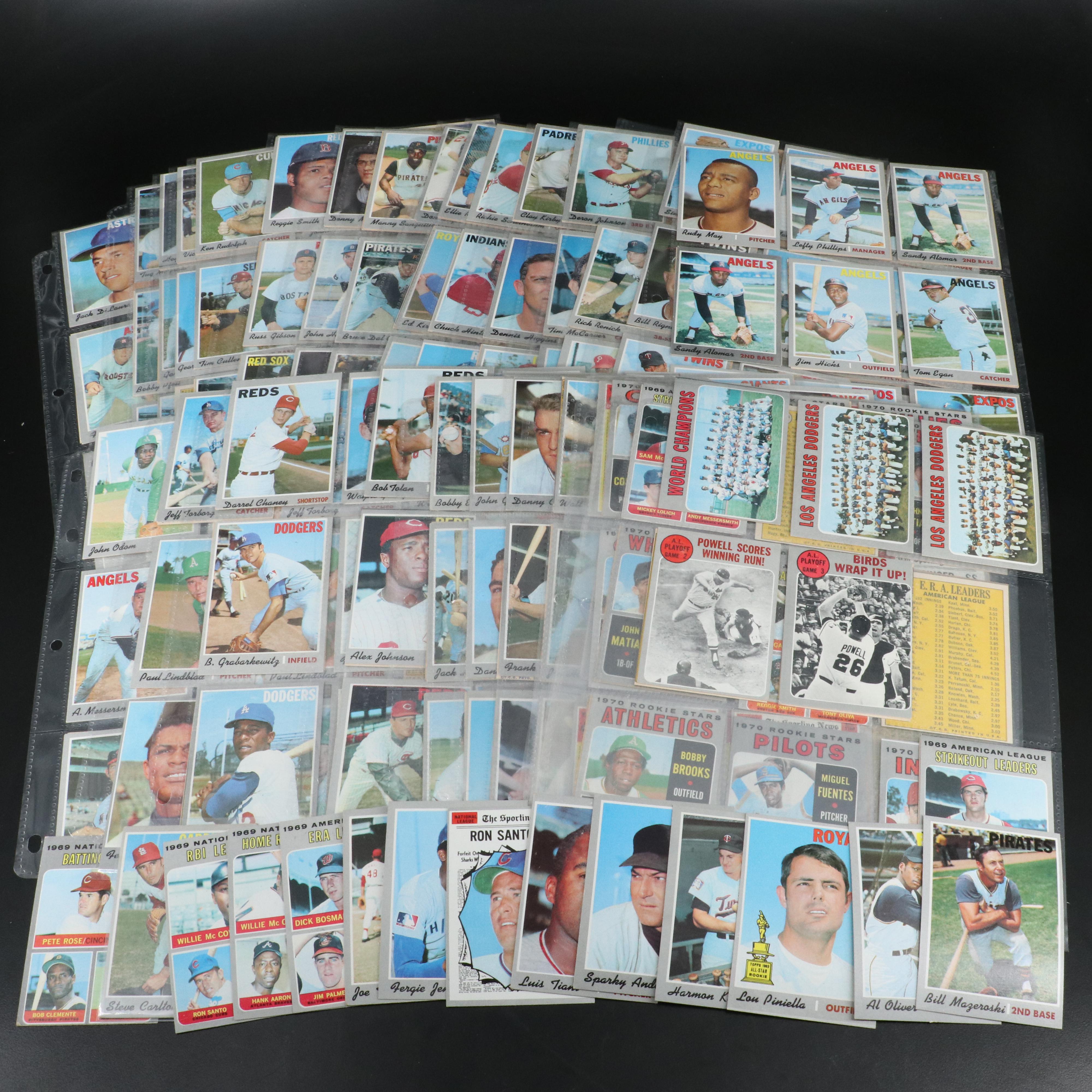 1970 Topps Baseball Cards Featuring Hank Aaron, Roberto Clemente, and More