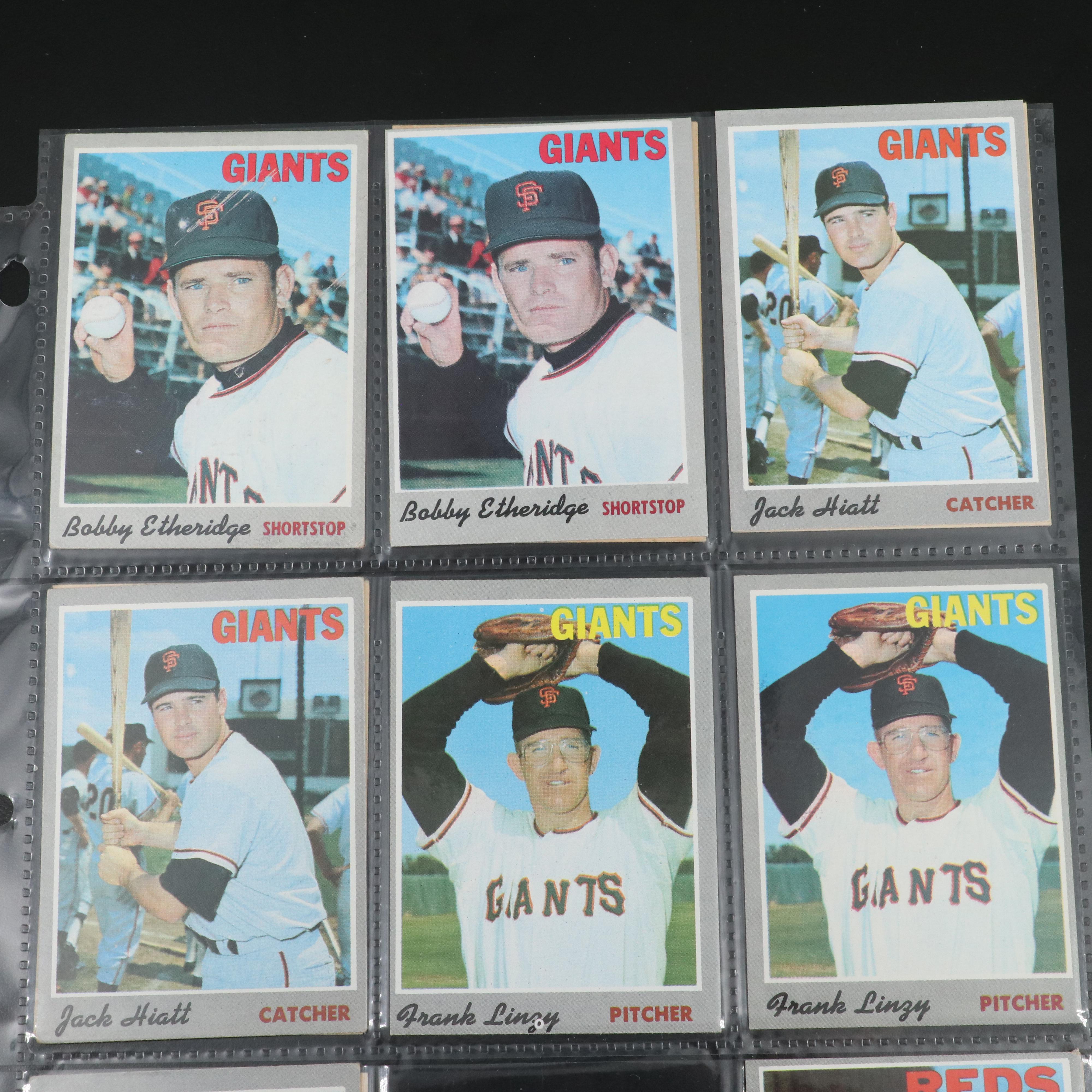 1970 Topps Baseball Cards Featuring Hank Aaron, Roberto Clemente, and More