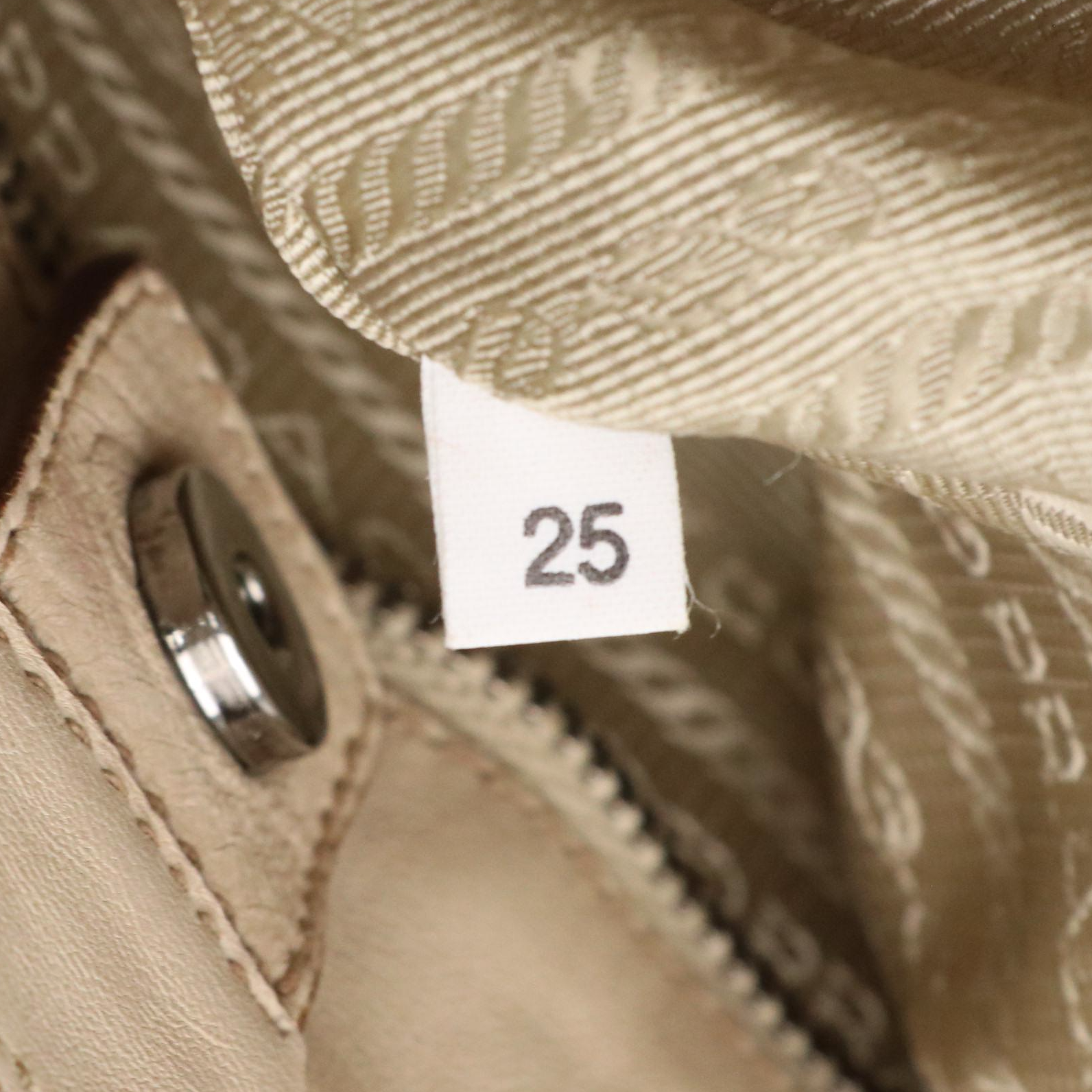 Prada Beige Leather Fringe Hobo Bag