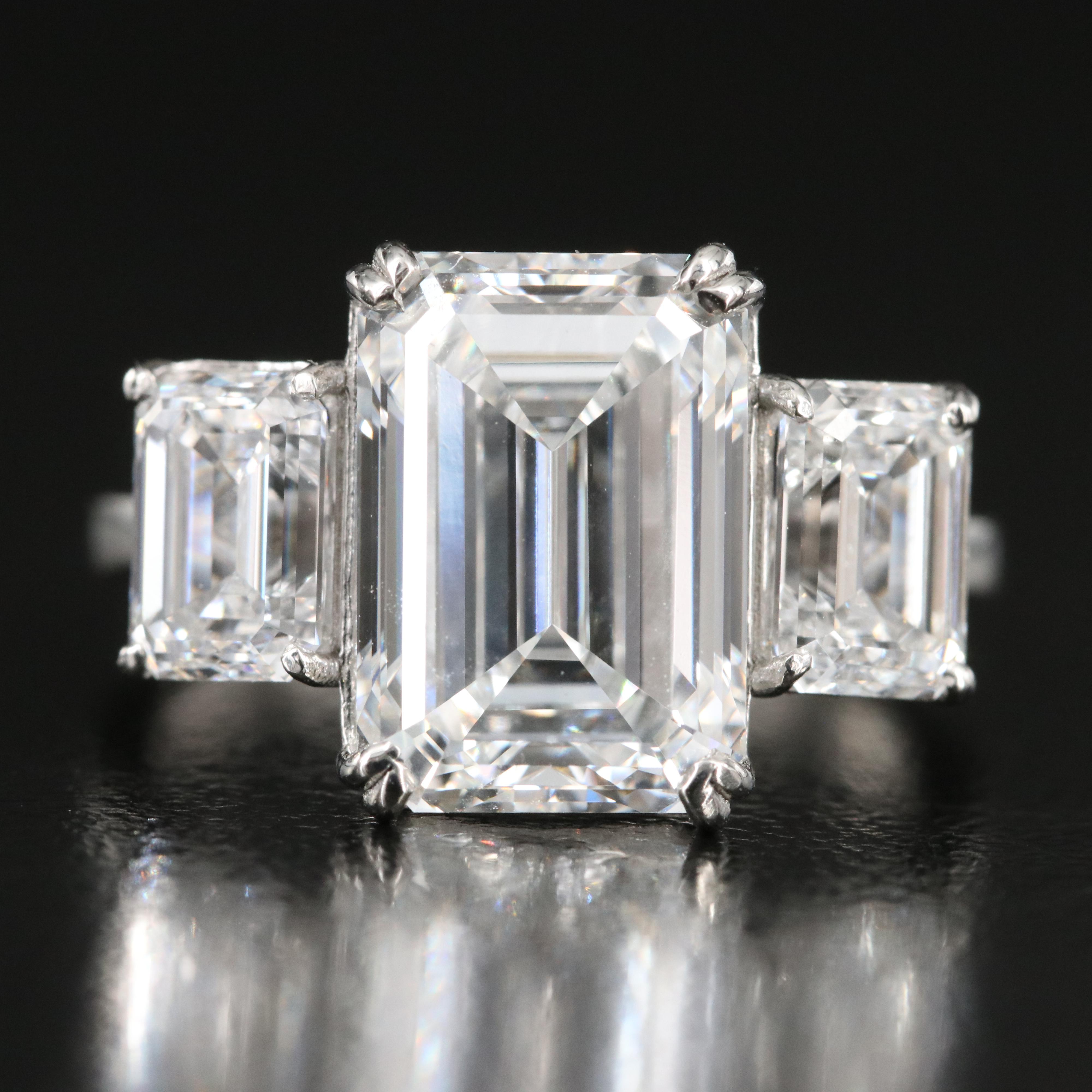 Platinum 6.92 CTW Lab Grown Diamond Ring with IGI Reports