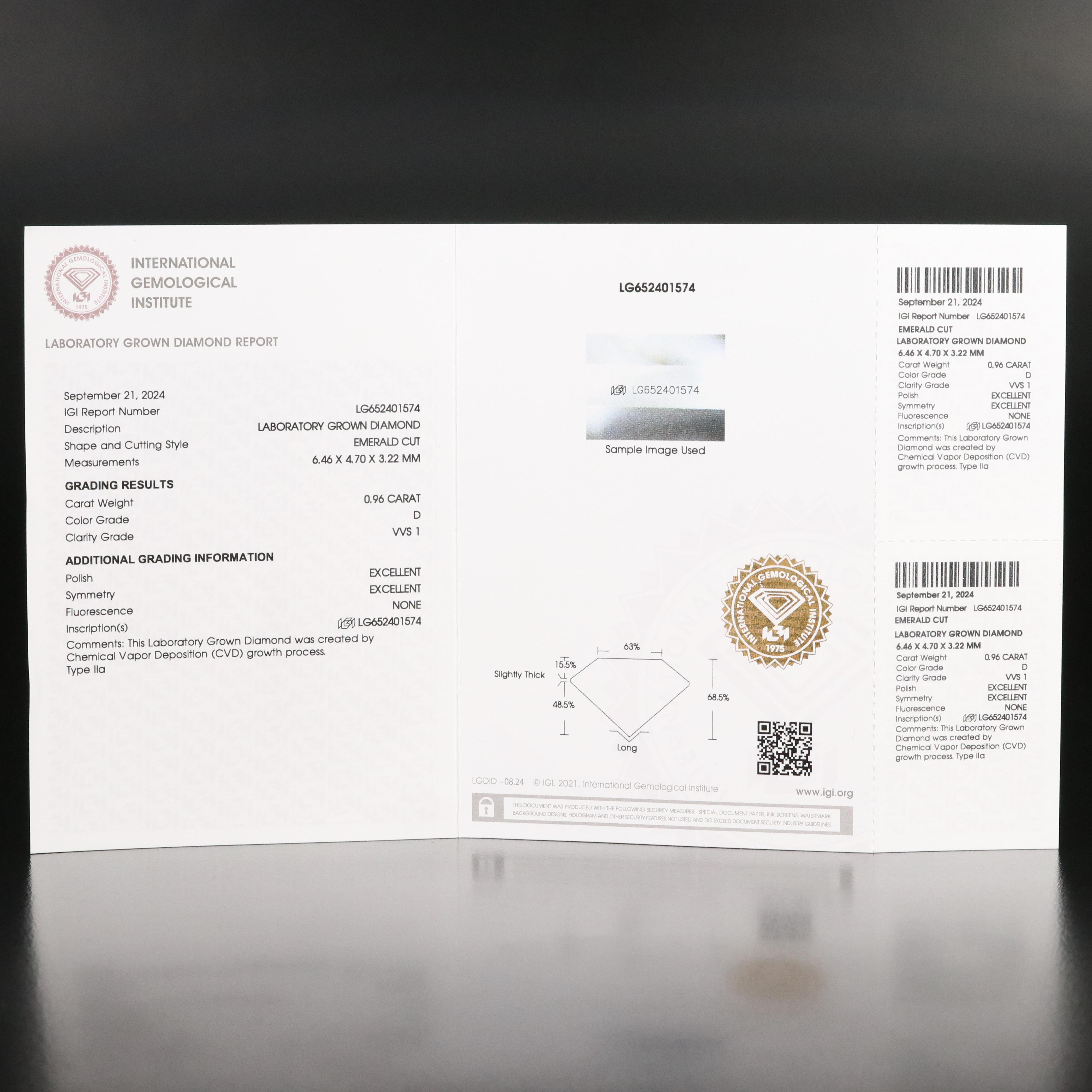 Platinum 6.92 CTW Lab Grown Diamond Ring with IGI Reports