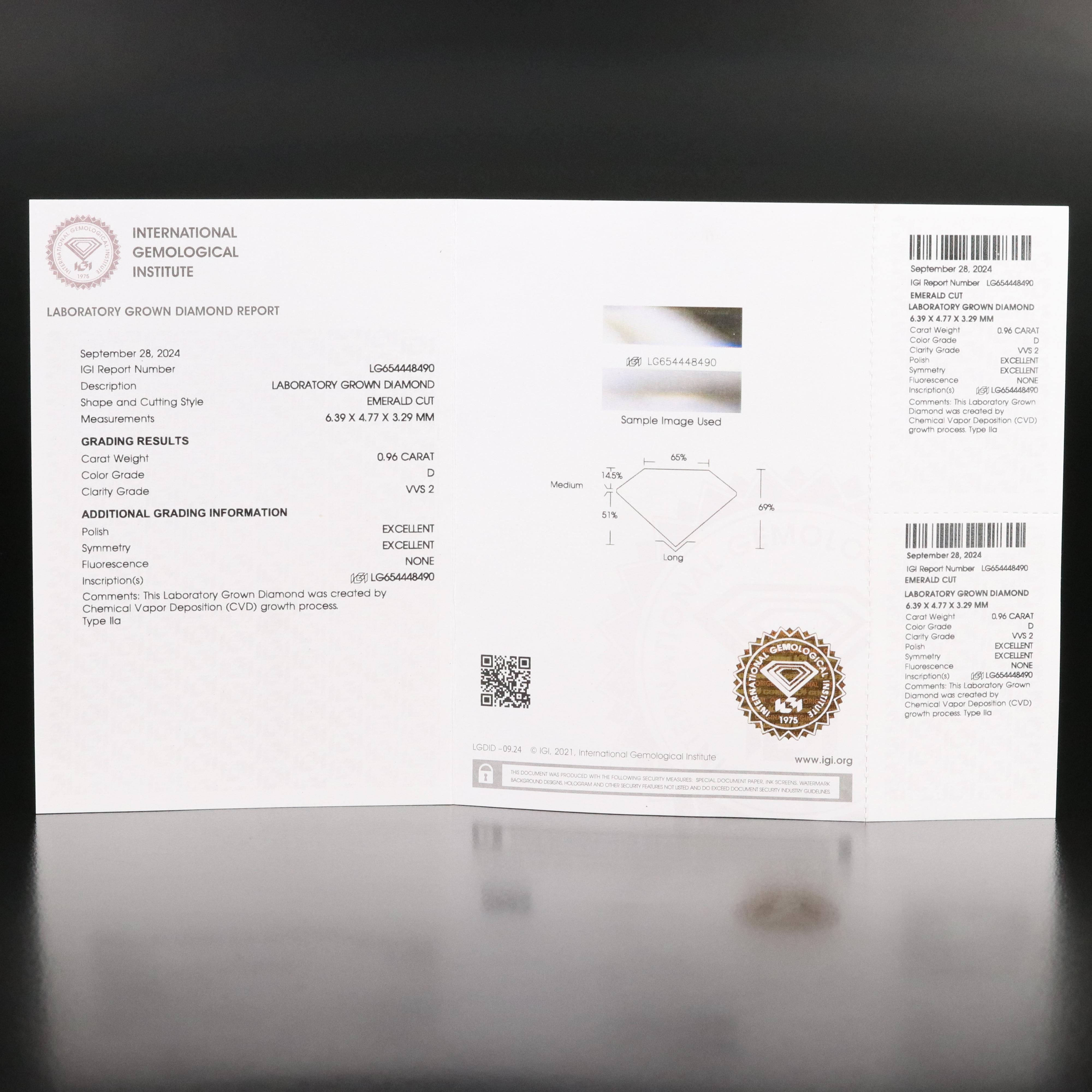 Platinum 6.92 CTW Lab Grown Diamond Ring with IGI Reports