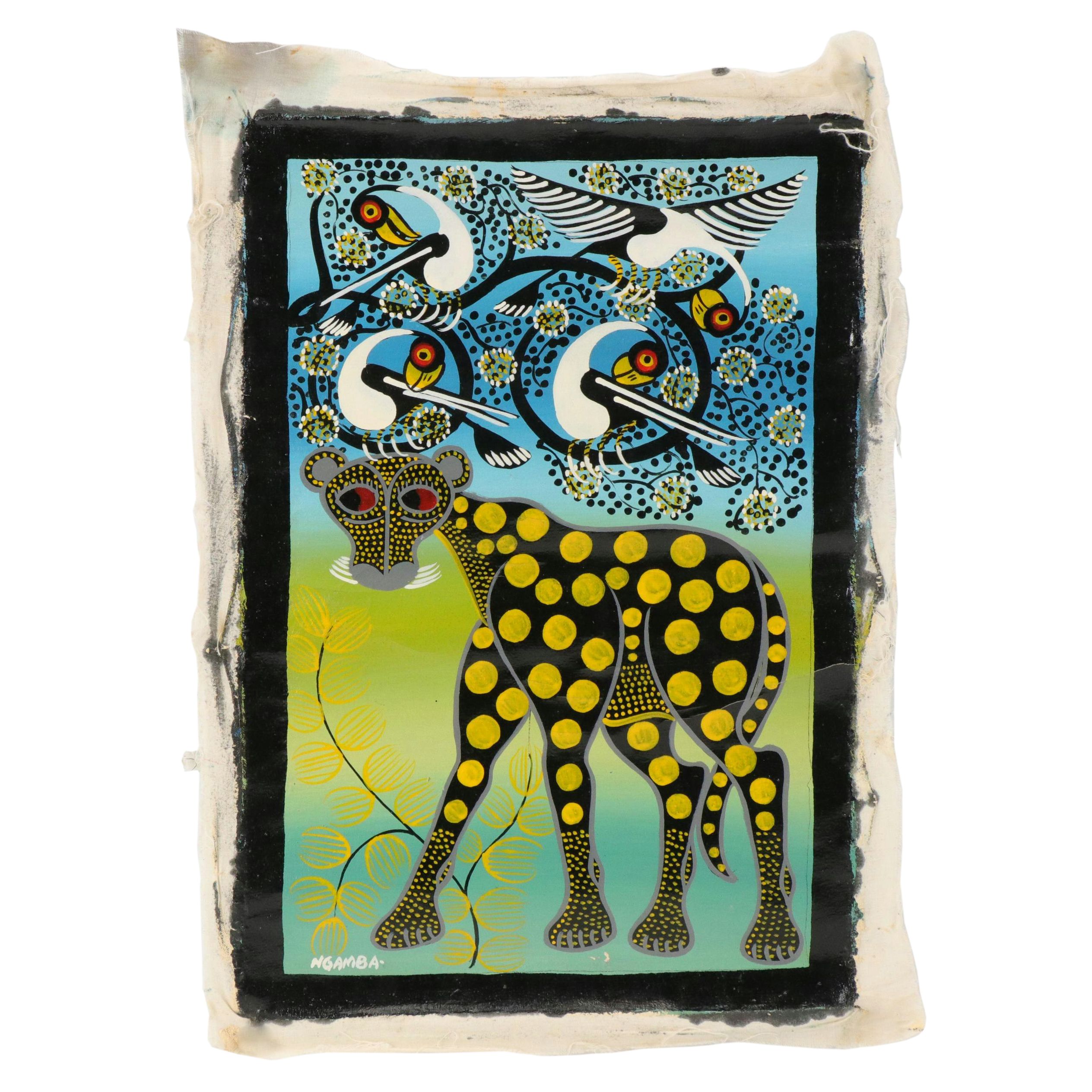 Tinga Tinga Style Tanzanian Painting "Spotted"