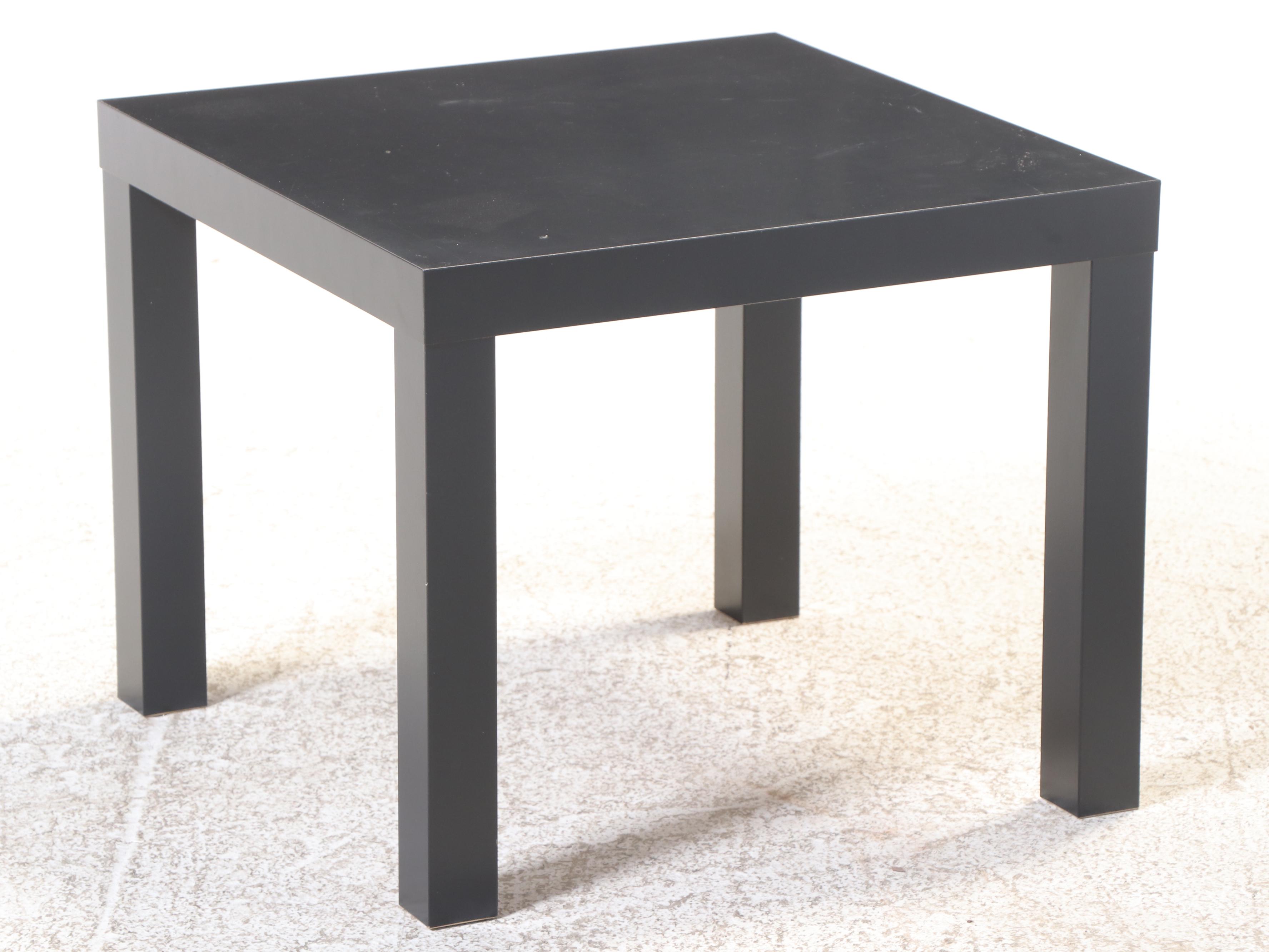 Three IKEA "Lack" Laminate Side Tables