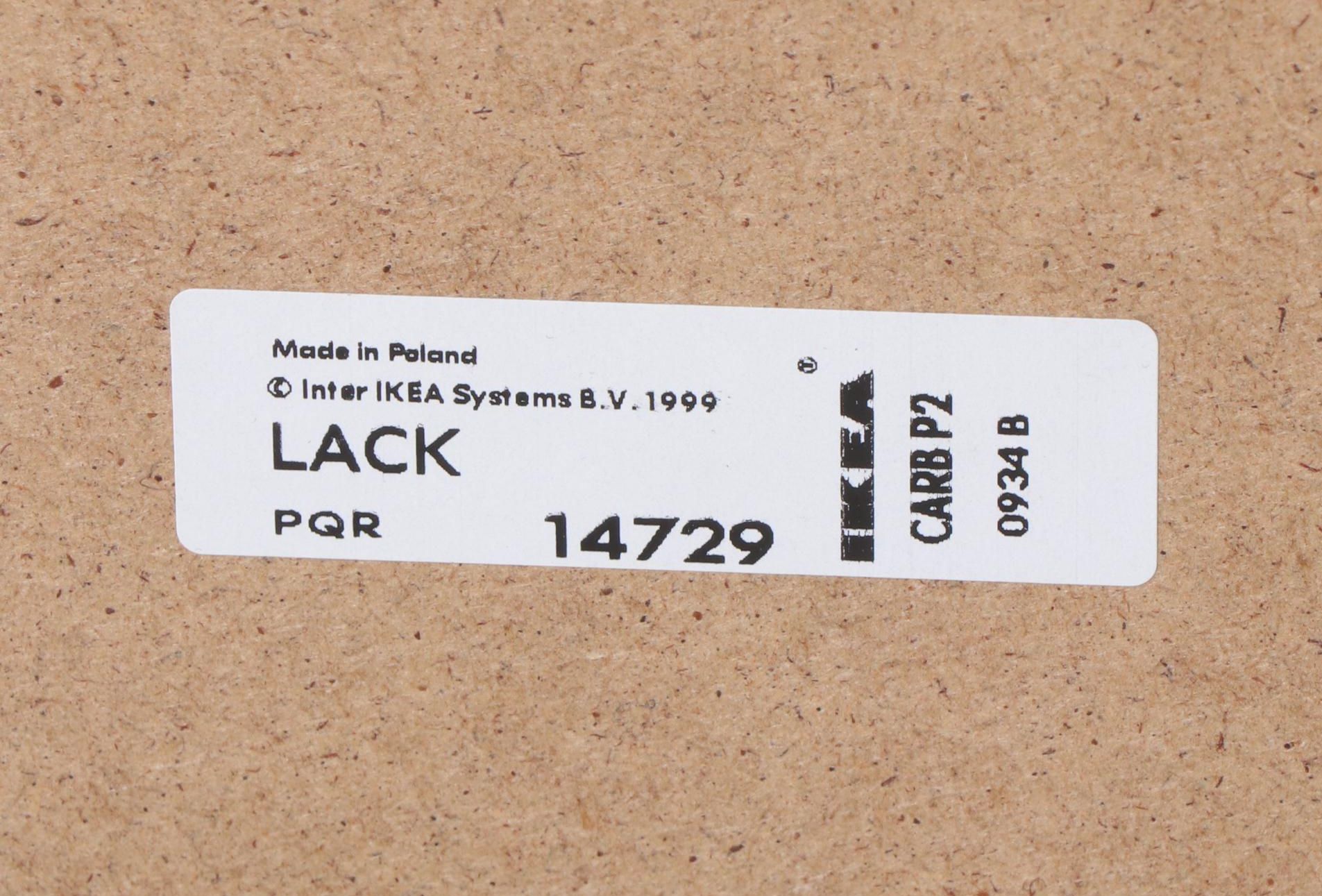 Three IKEA "Lack" Laminate Side Tables