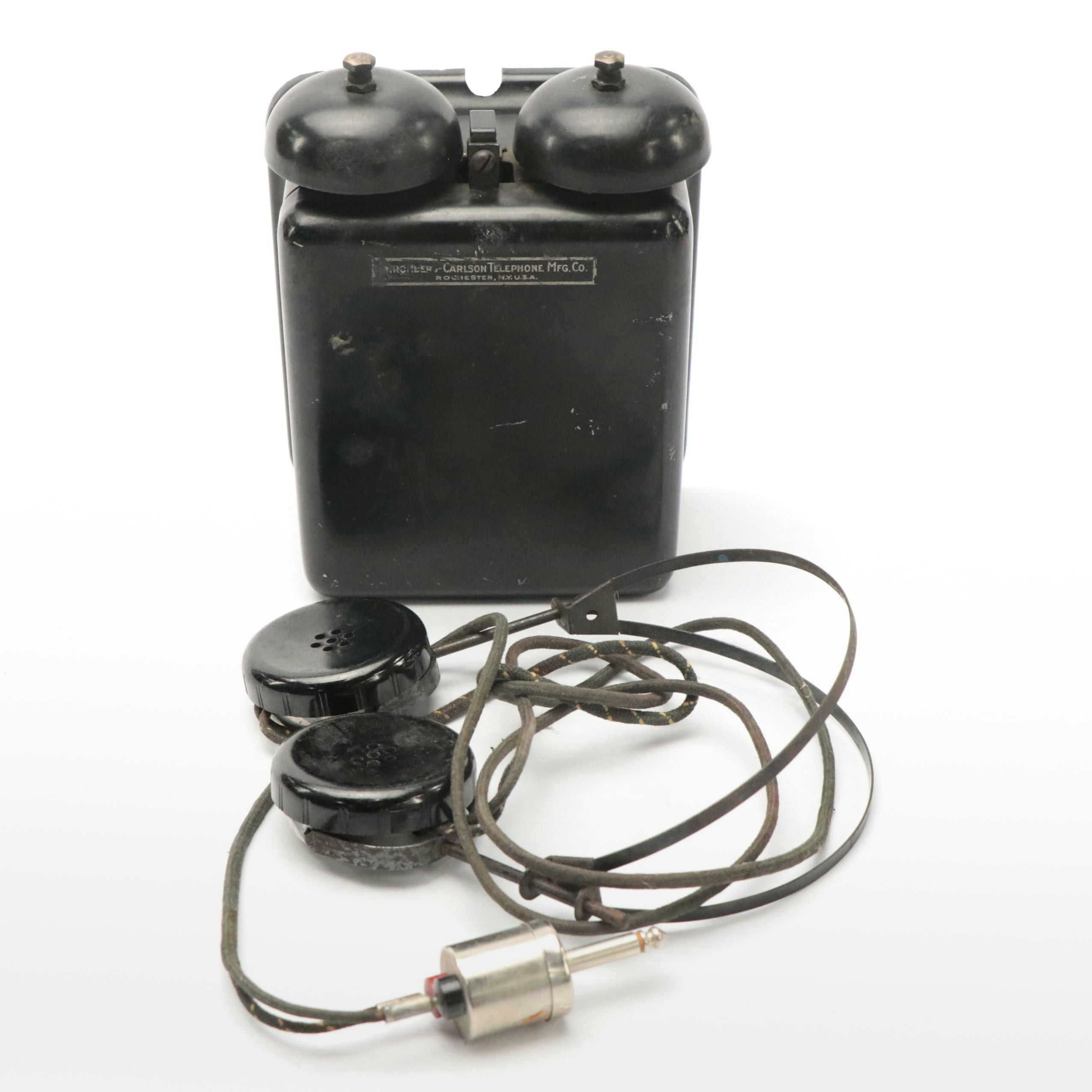 Stromberg-Carlson Hotel Wall-Mount Telephone Set with Headphones