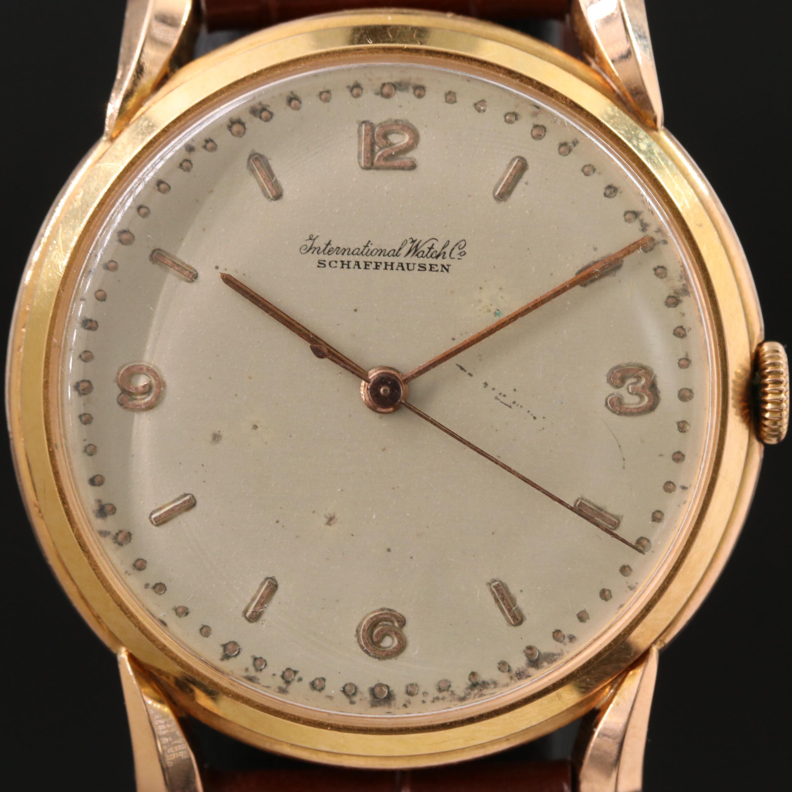 International Watch Co. (IWC) 18K Gold 36.5mm Manual Wind Watch