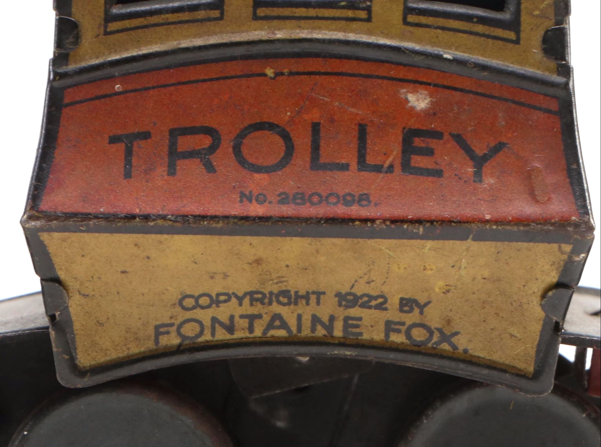 German Fontaine Fox "Toonerville Trolley" Tin Lithograph Wind-Up Toy, 1920s