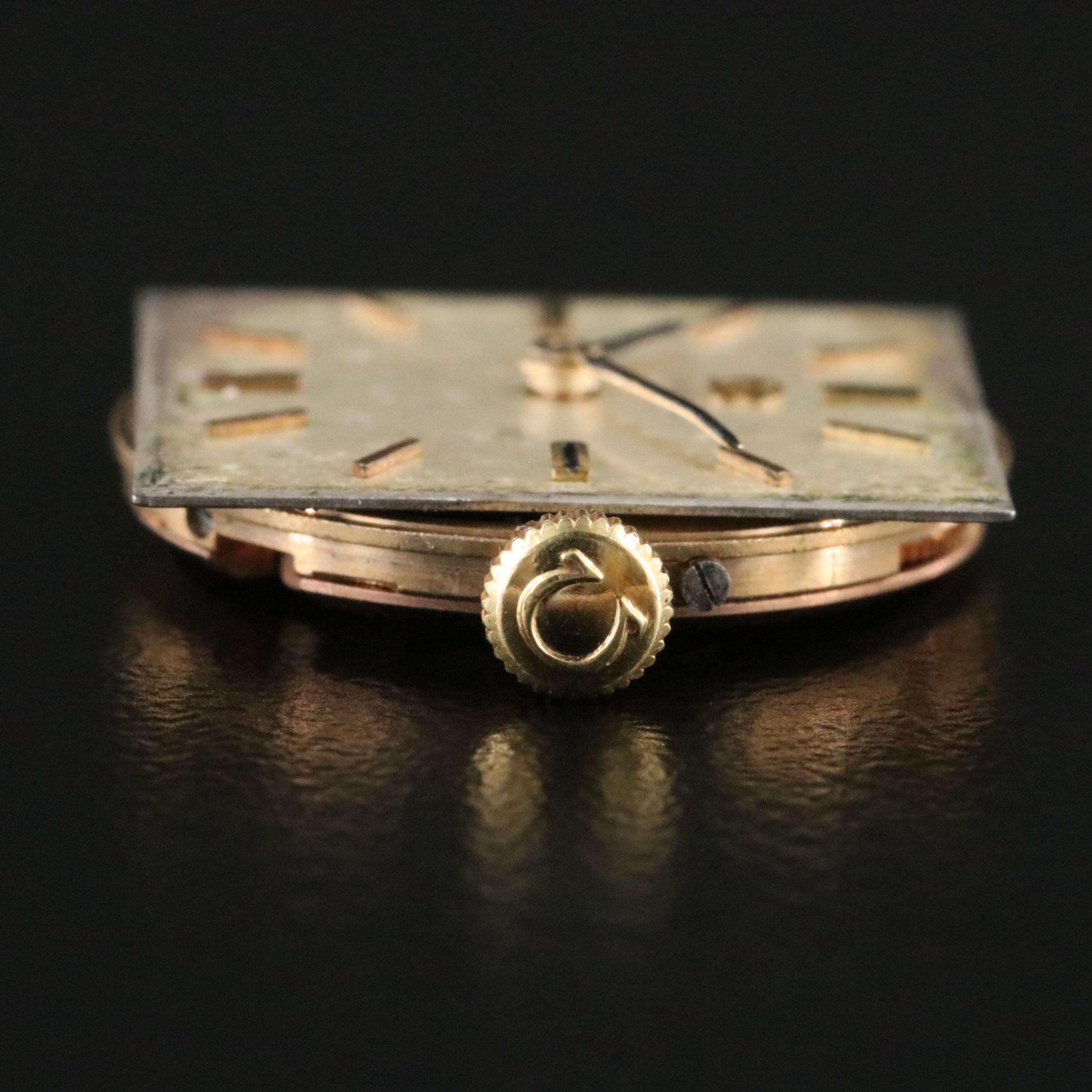1964 Omega Stem Wind Watch Movement, Dial and Hands