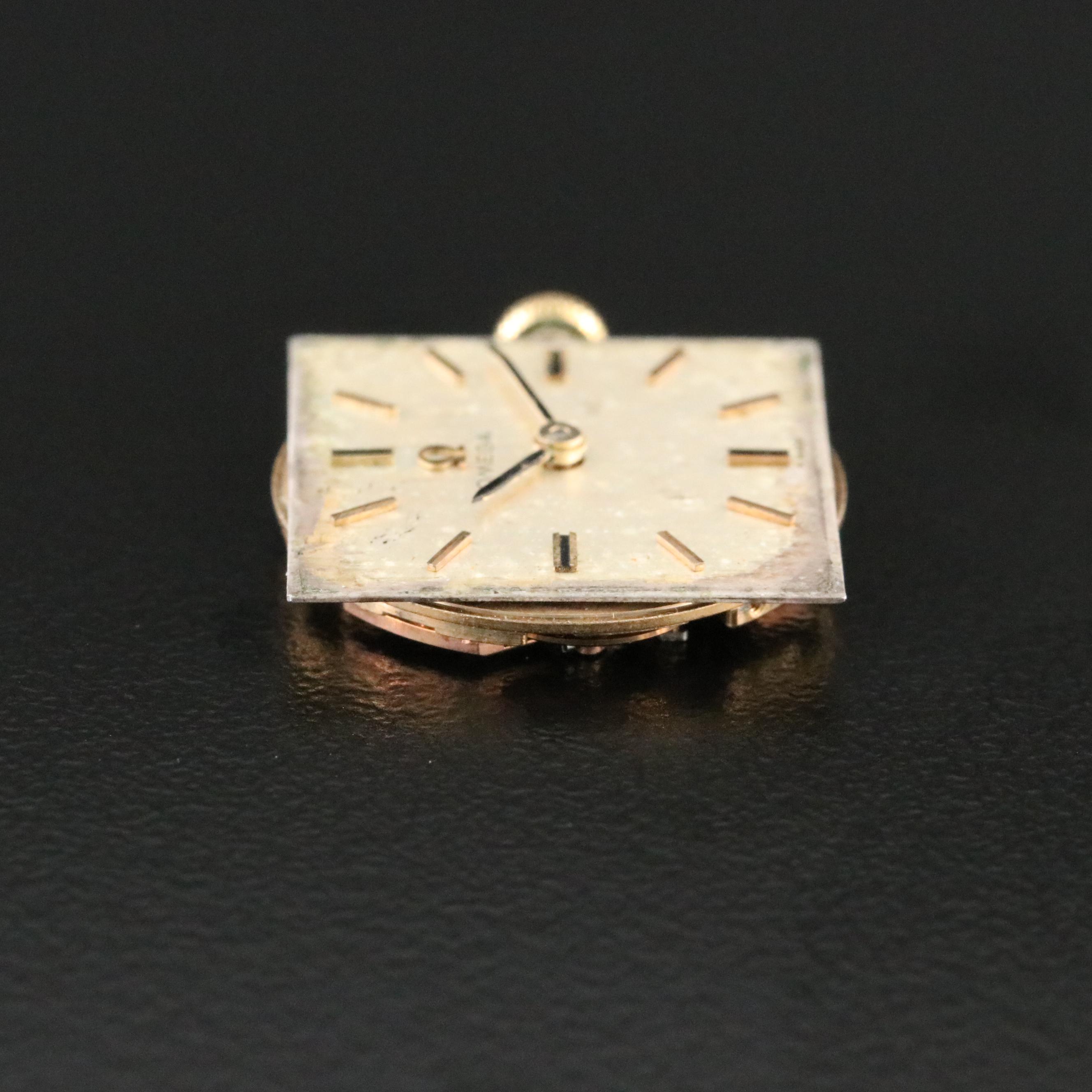 1964 Omega Stem Wind Watch Movement, Dial and Hands