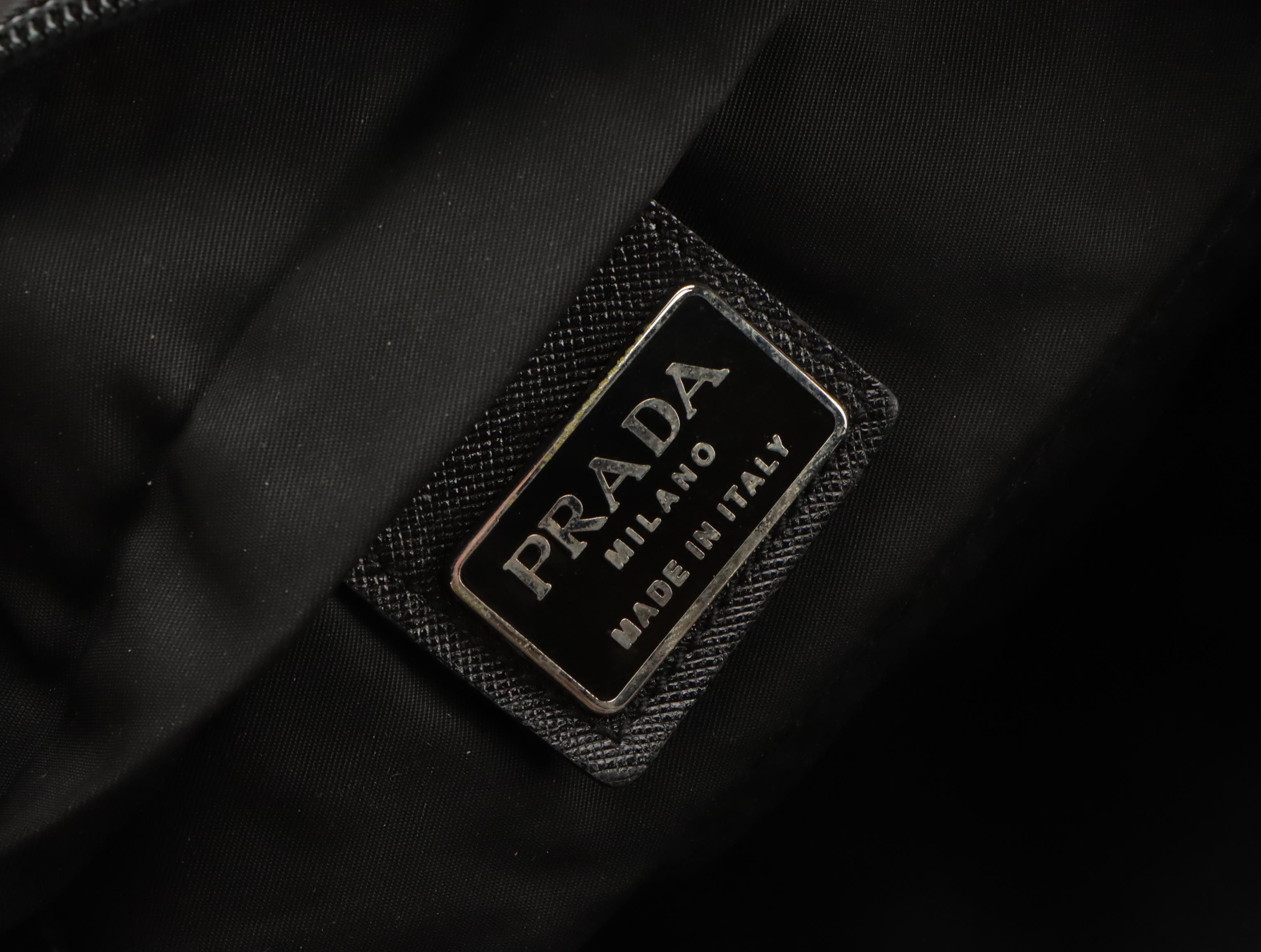 Prada Tote in Black Tessuto Nylon with Saffiano Leather Trim