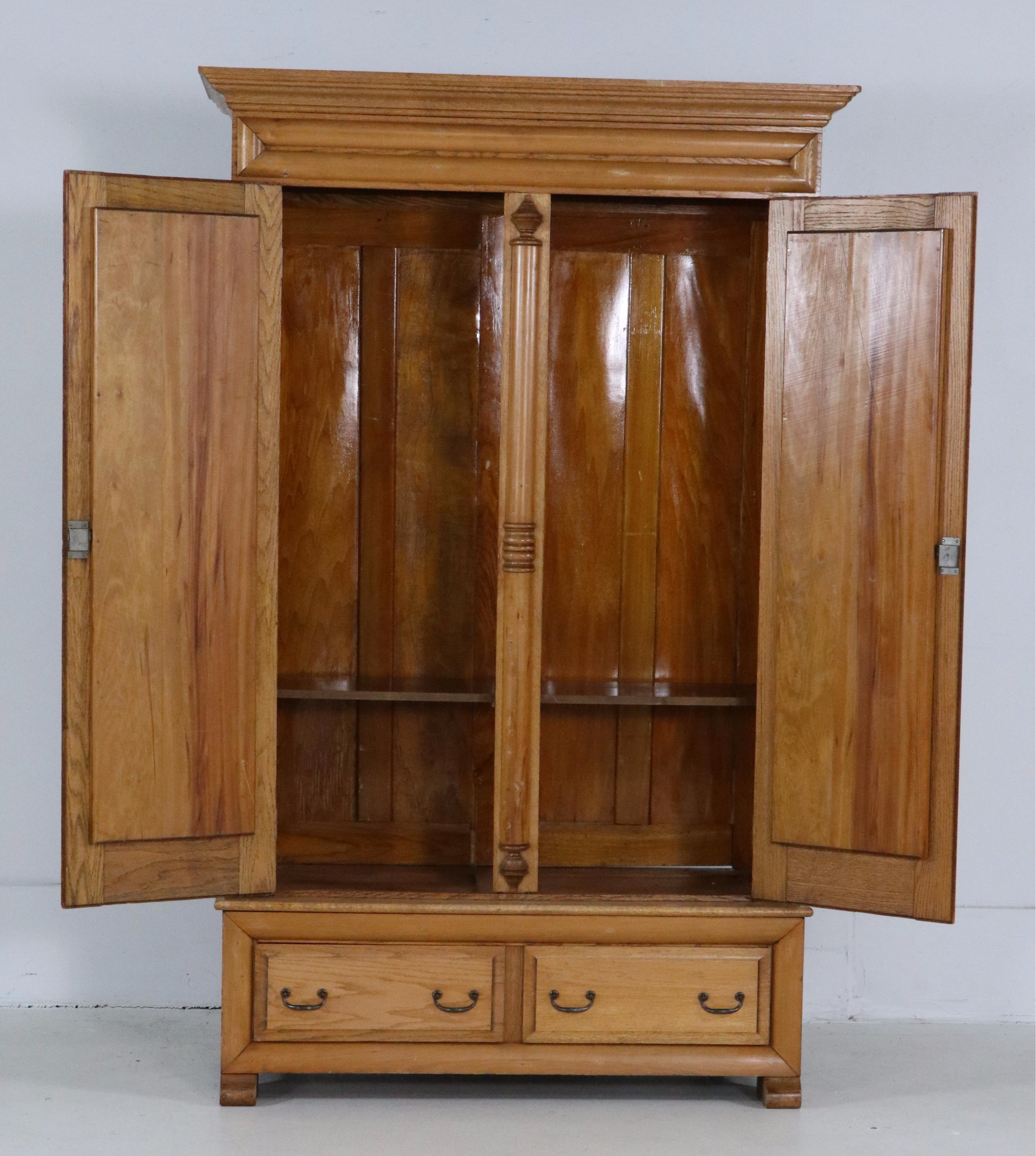 Empire Style Oak Wardrobe, 20th Century