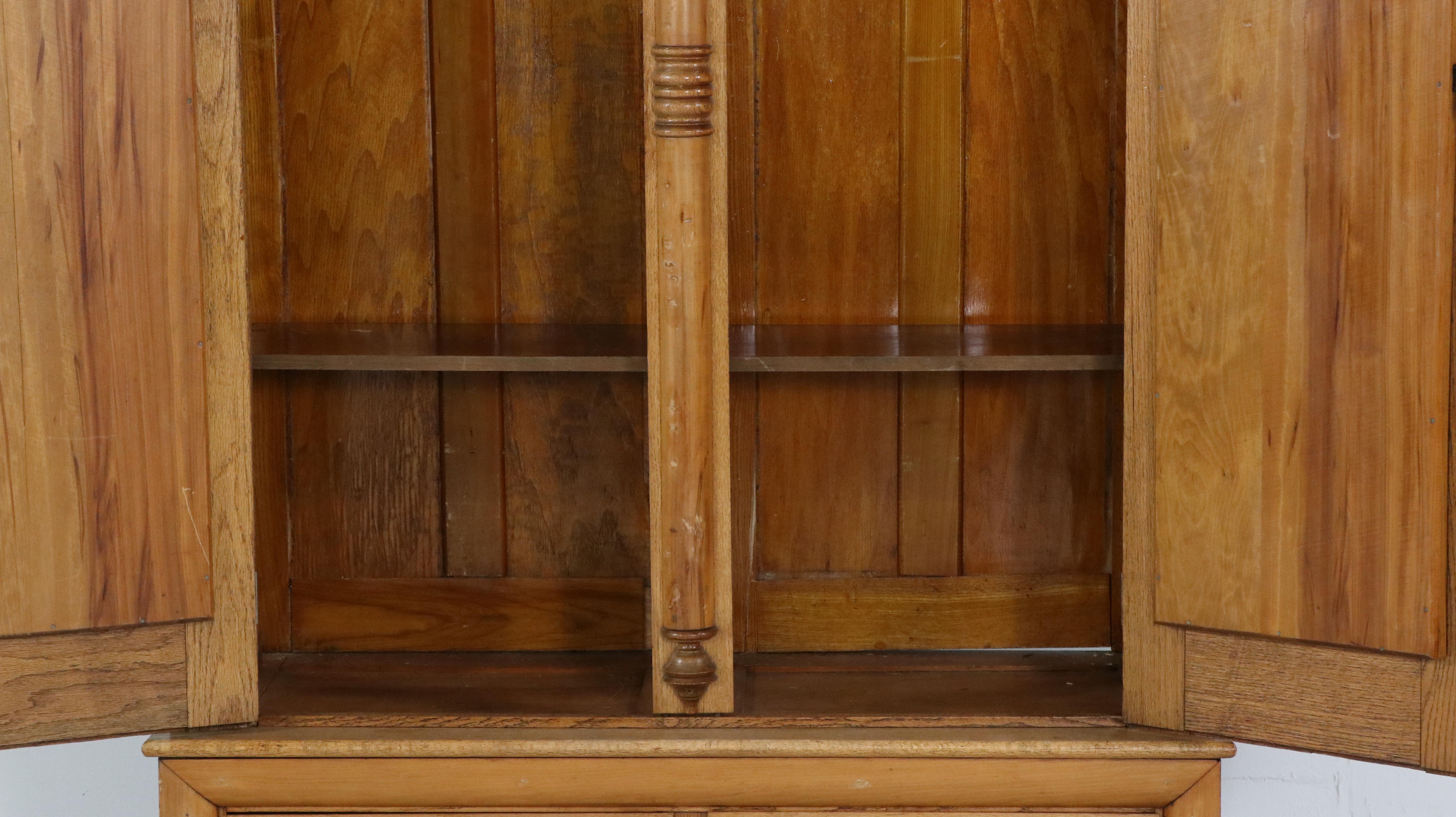Empire Style Oak Wardrobe, 20th Century