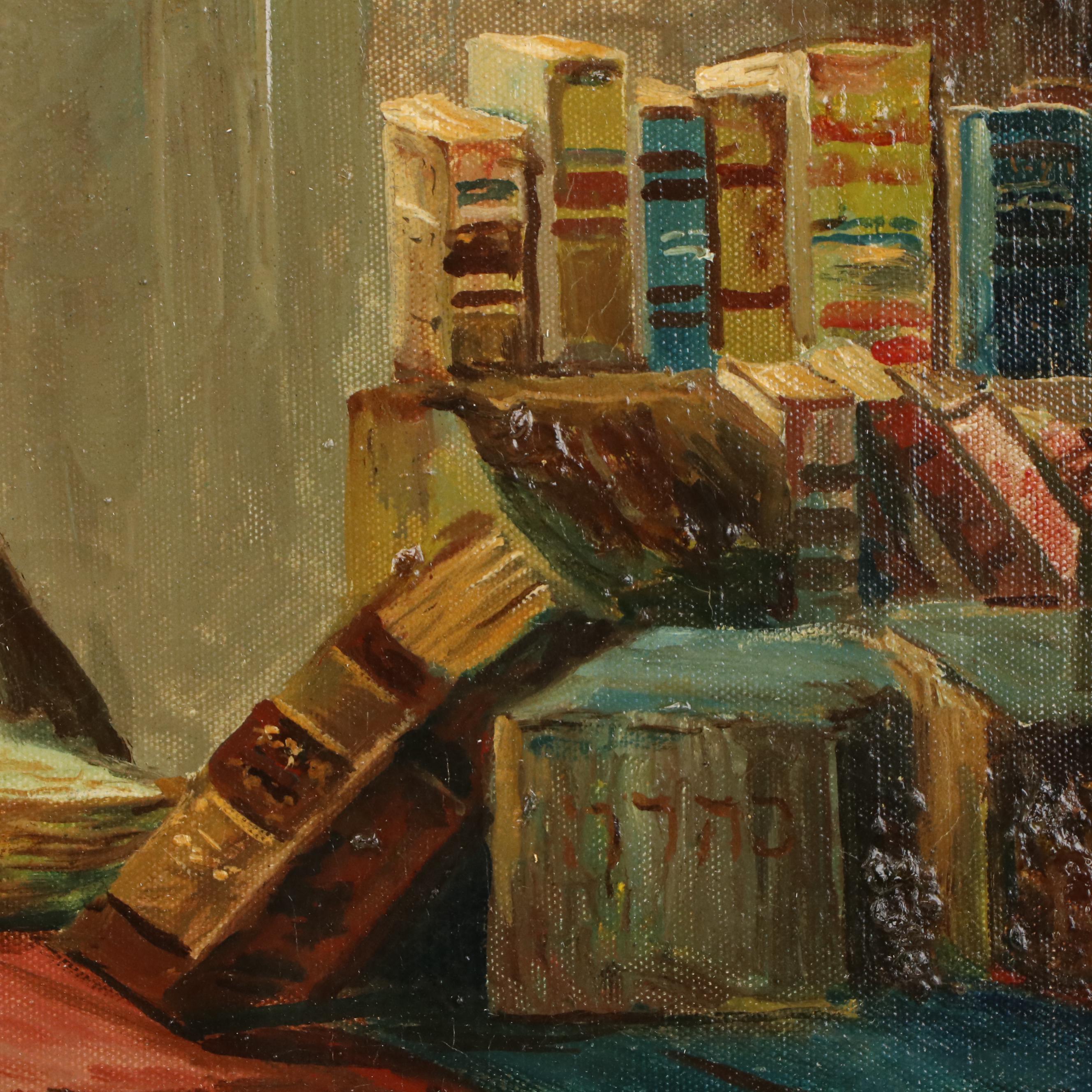 Joseph Sloman Judaic Figural Oil Painting, Early 20th Century