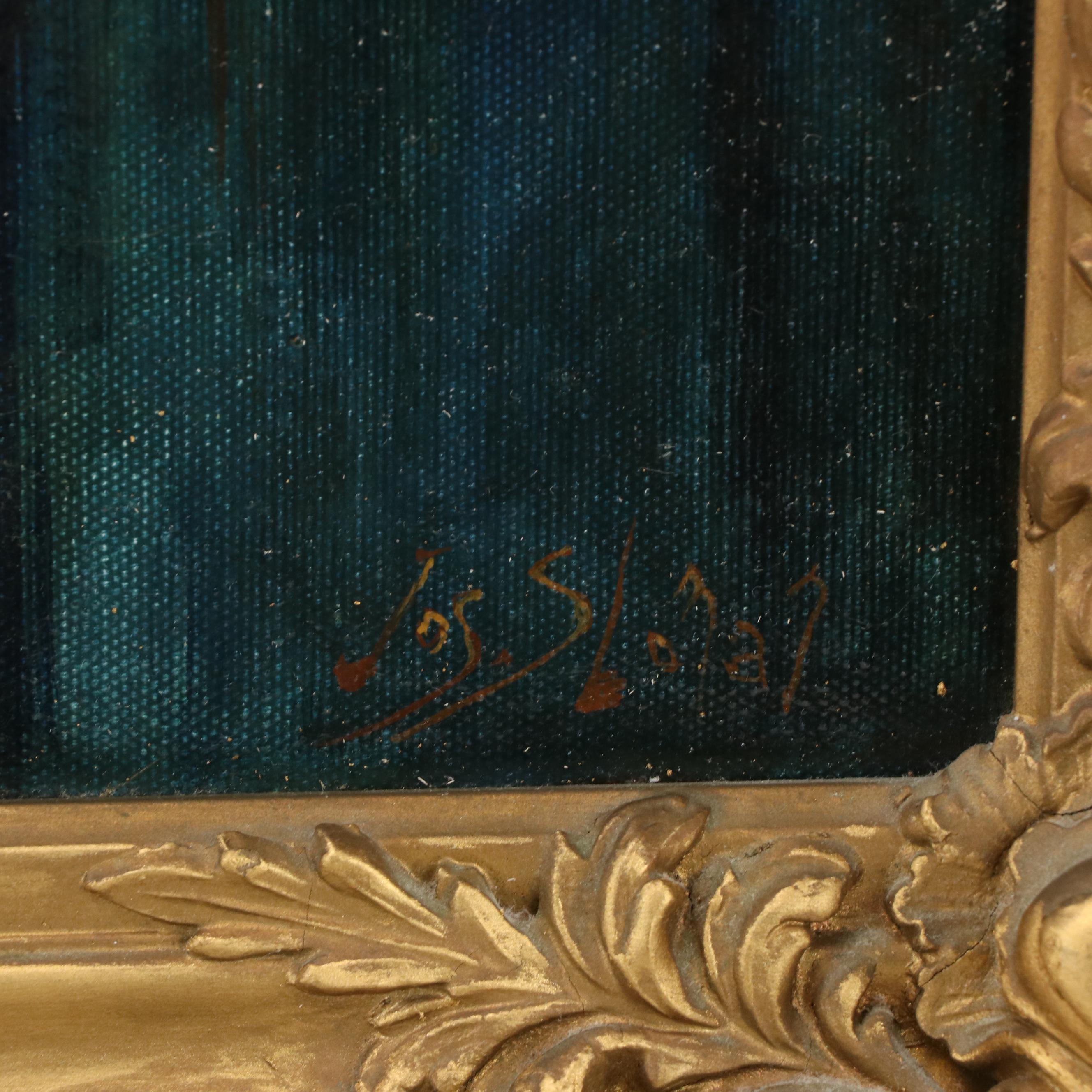 Joseph Sloman Judaic Figural Oil Painting, Early 20th Century