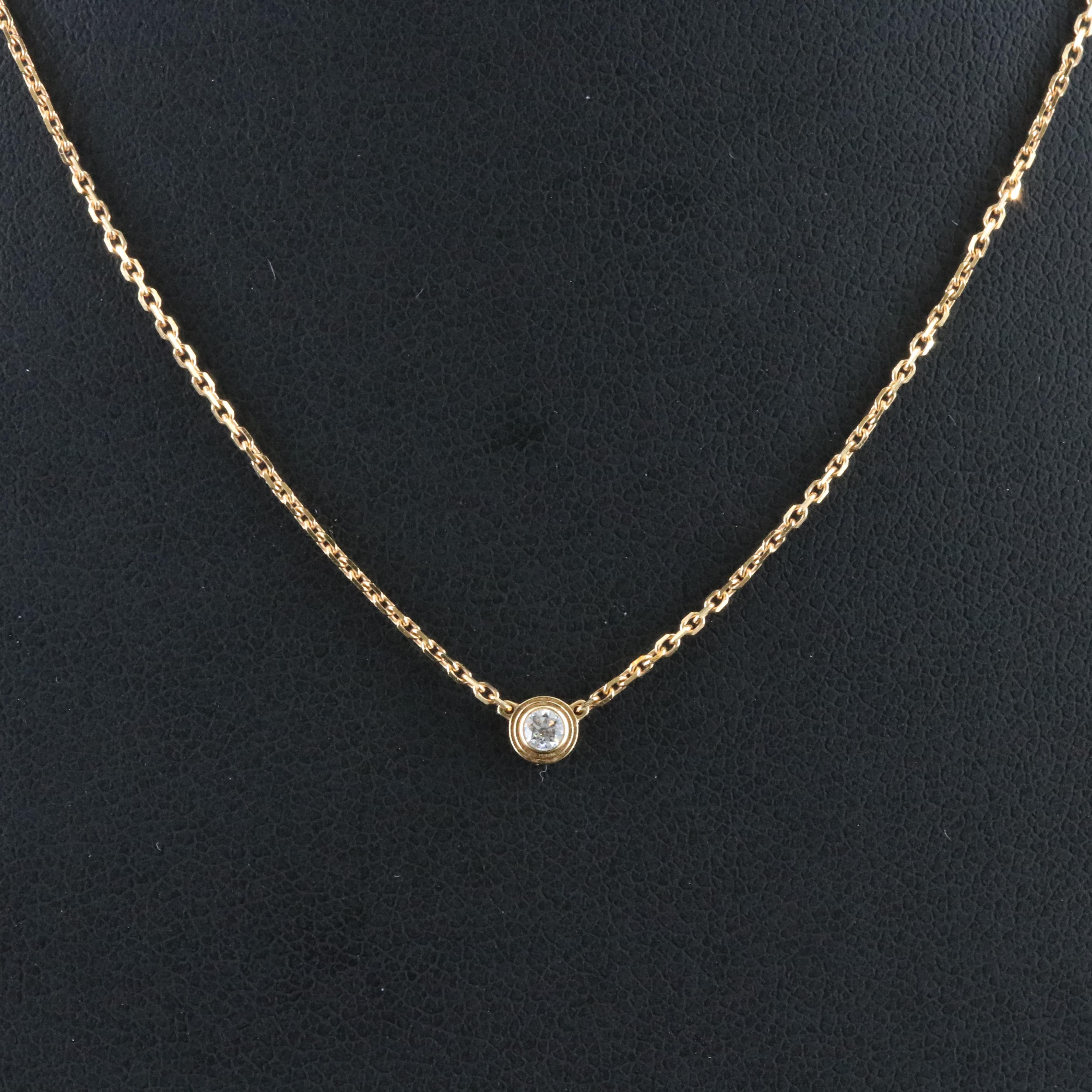 Cartier D'Amour 18K Diamond Solitaire Necklace
