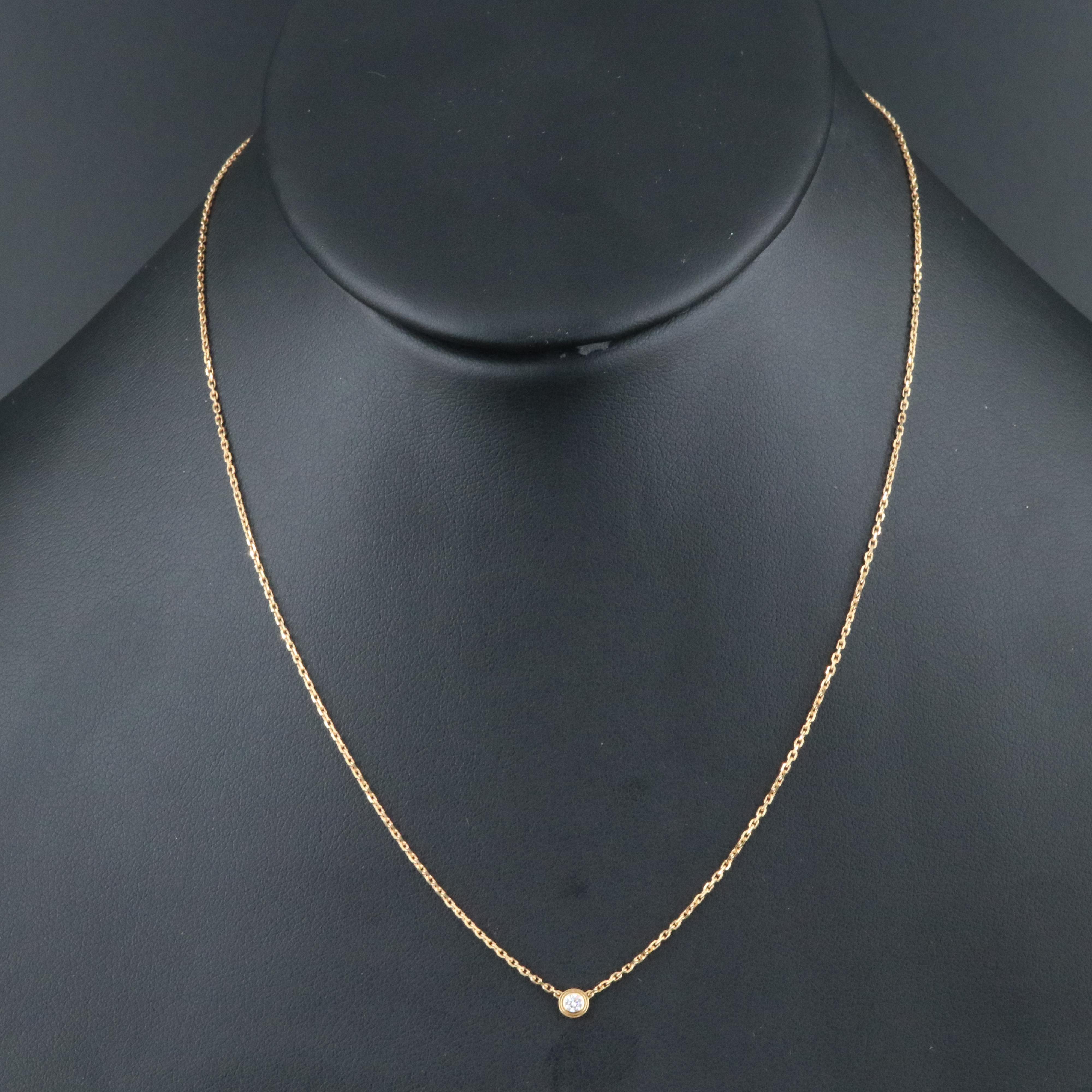 Cartier D'Amour 18K Diamond Solitaire Necklace