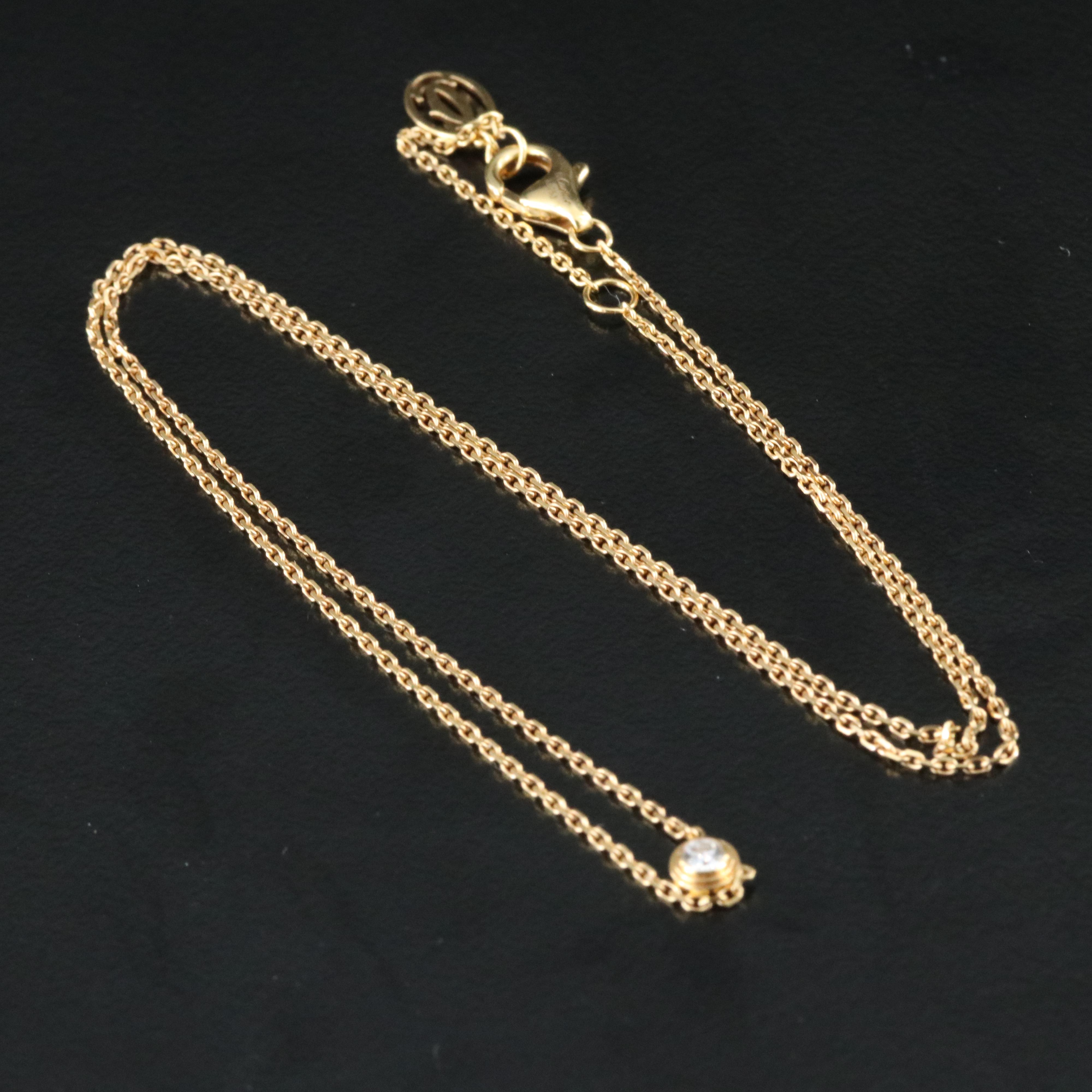 Cartier D'Amour 18K Diamond Solitaire Necklace