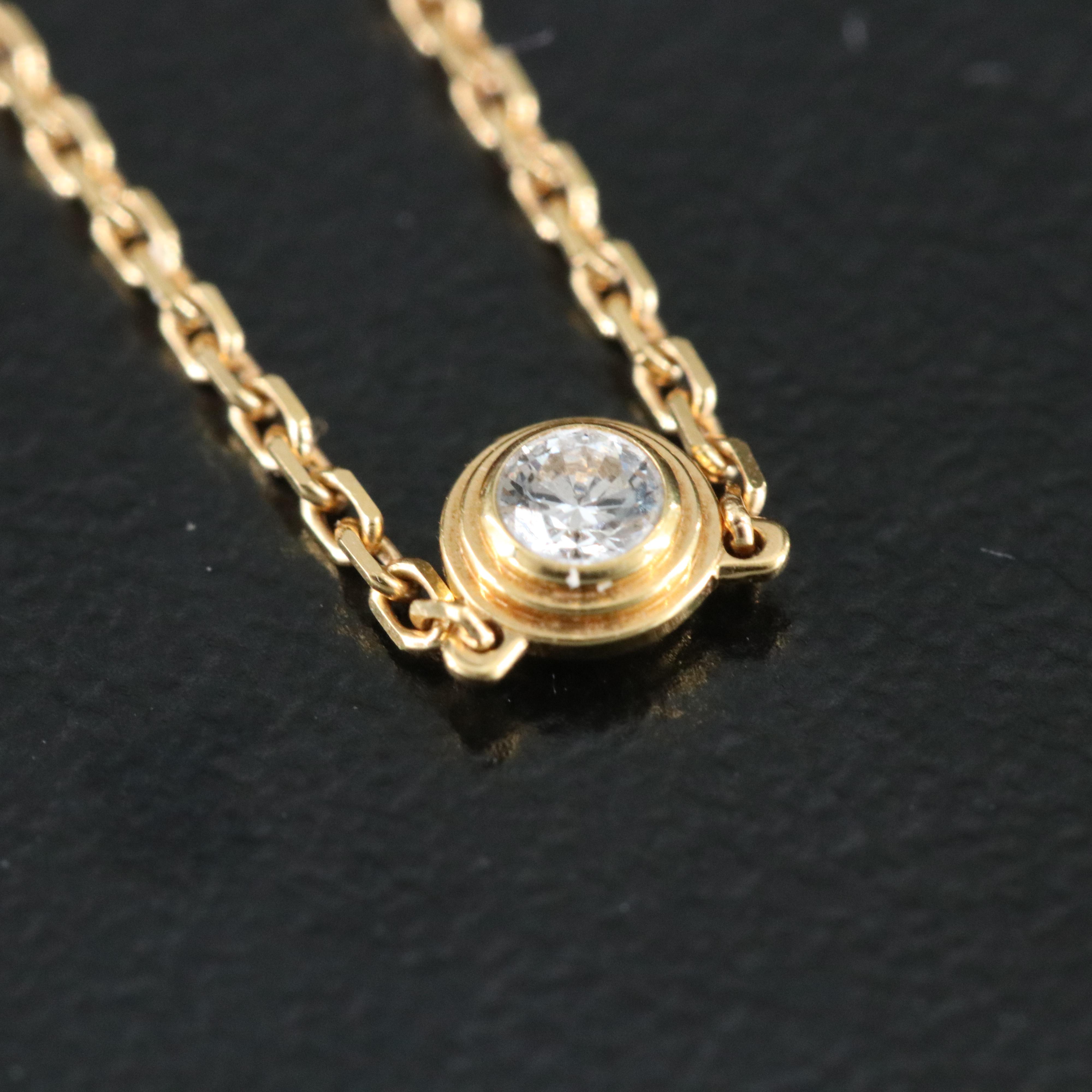Cartier D'Amour 18K Diamond Solitaire Necklace