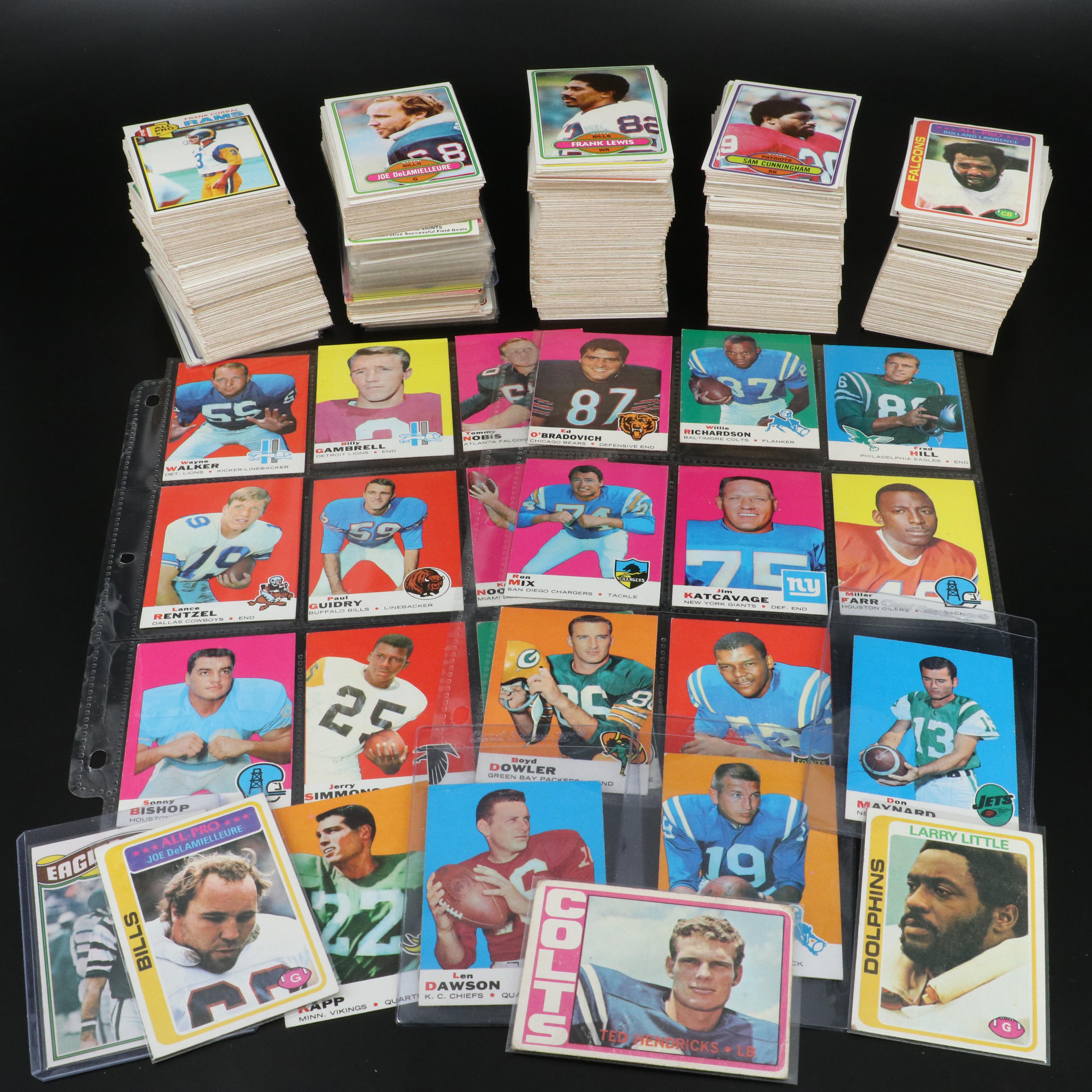 Topps Football Cards Featuring Johnny Unitas and More, 1960s-1980s