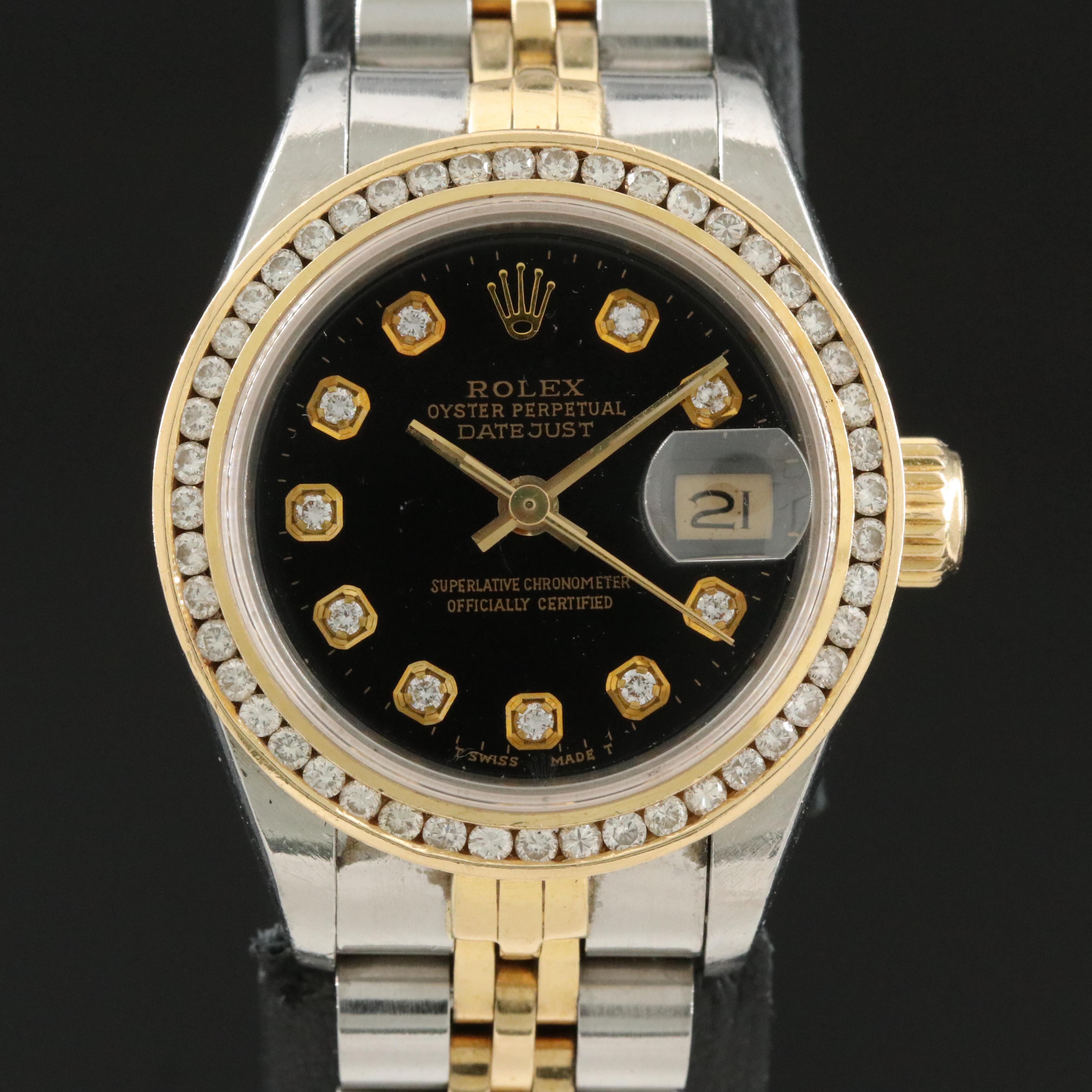 1991 Rolex Custom Diamond Dial and Bezel Datejust Watch