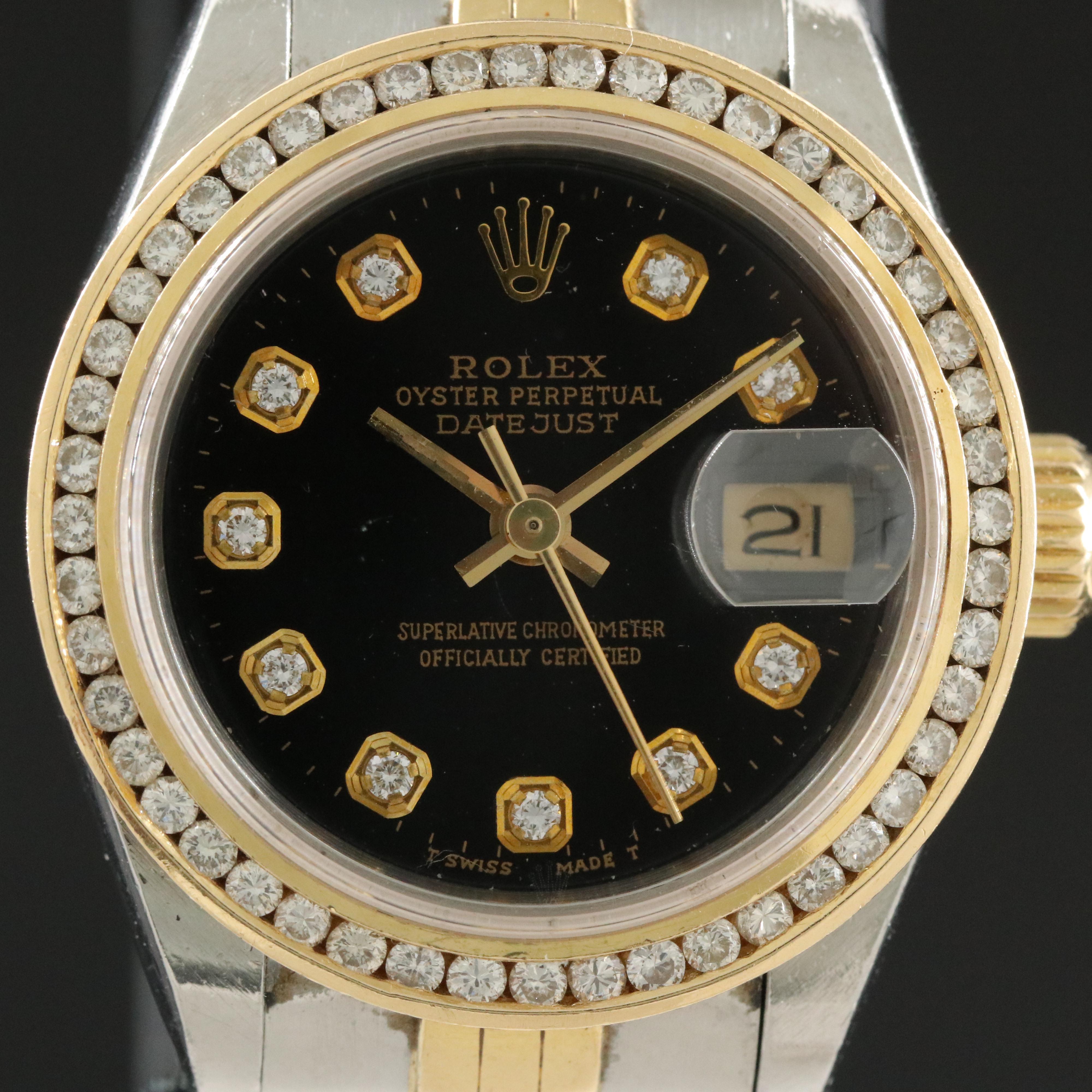 1991 Rolex Custom Diamond Dial and Bezel Datejust Watch