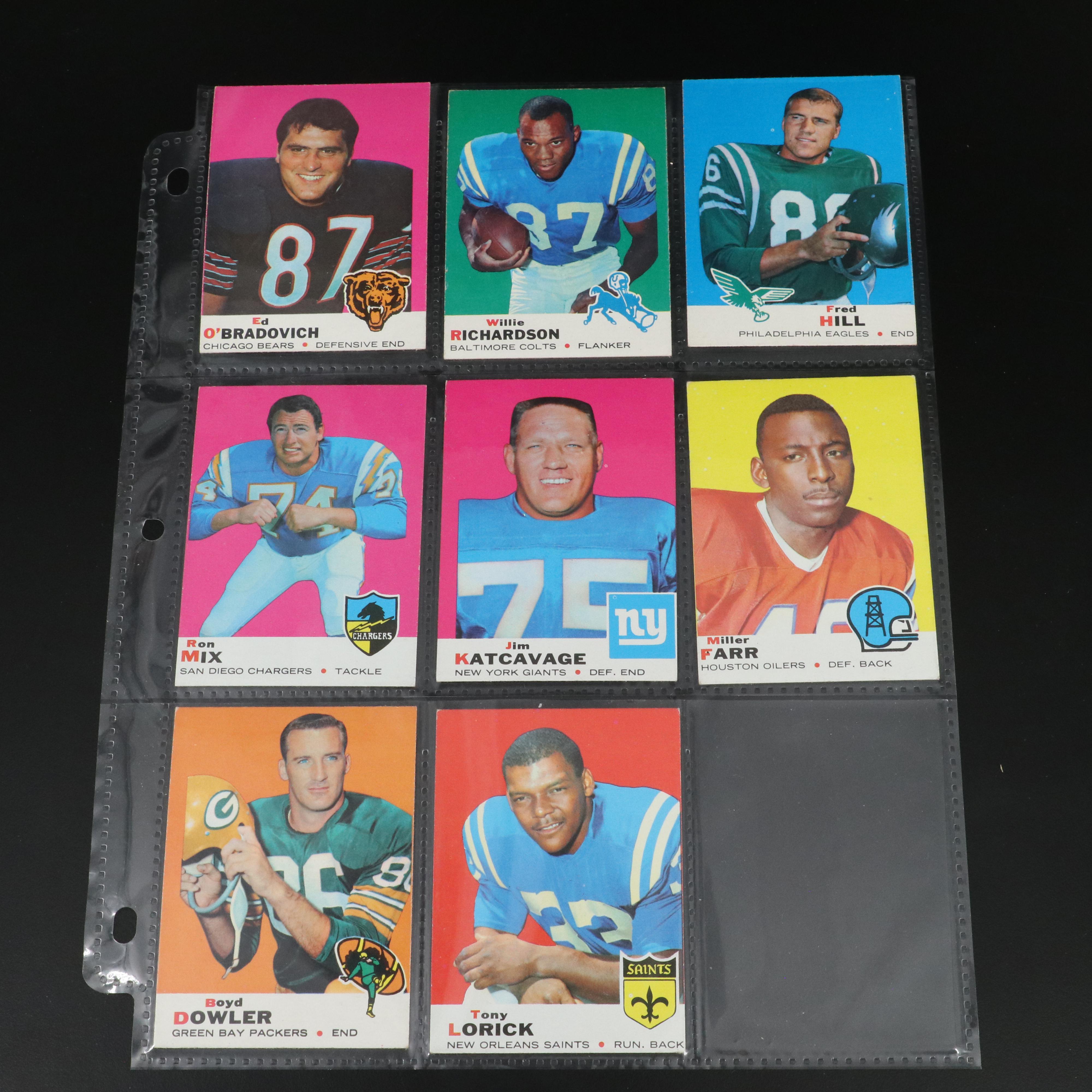 Topps Football Cards Featuring Johnny Unitas and More, 1960s-1980s