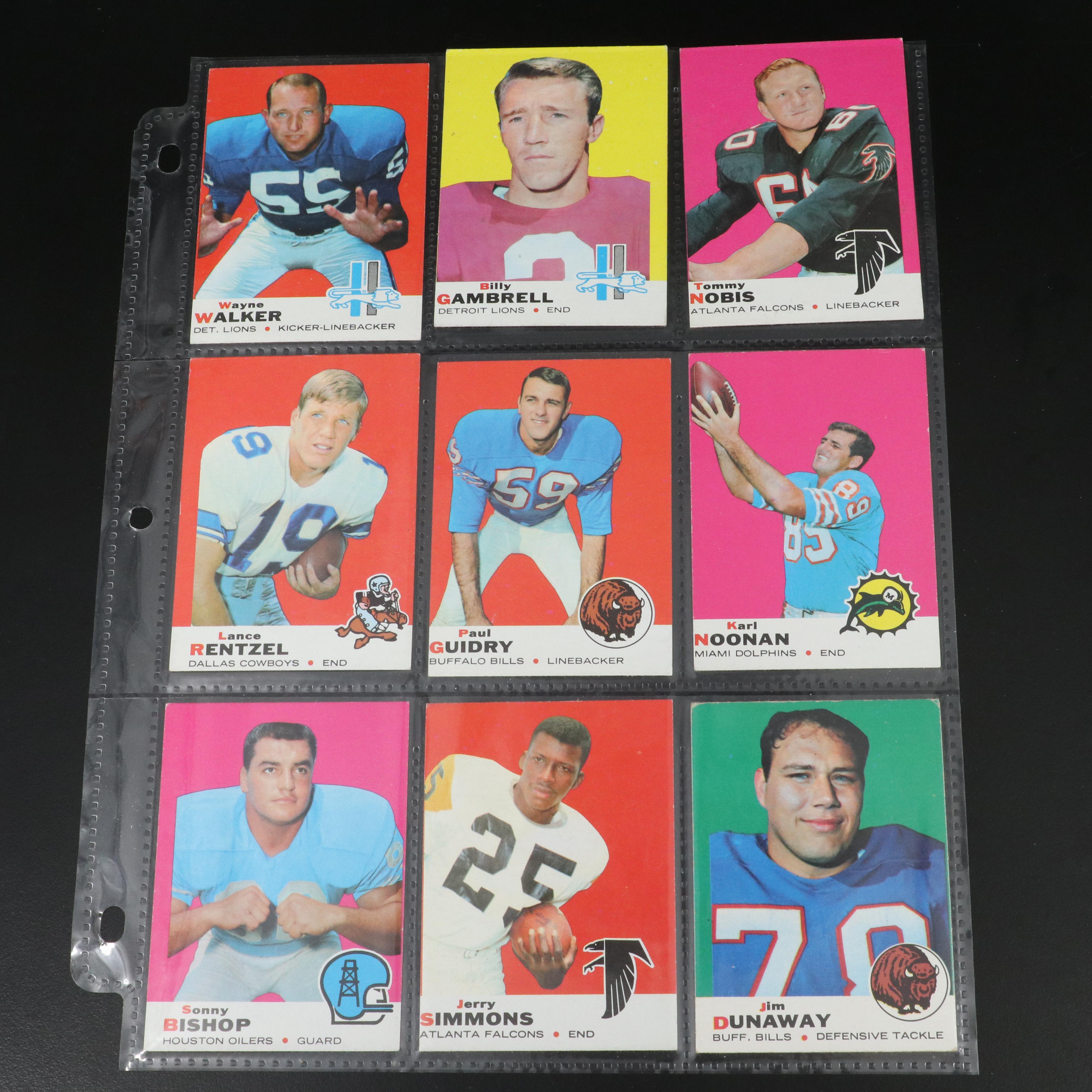 Topps Football Cards Featuring Johnny Unitas and More, 1960s-1980s