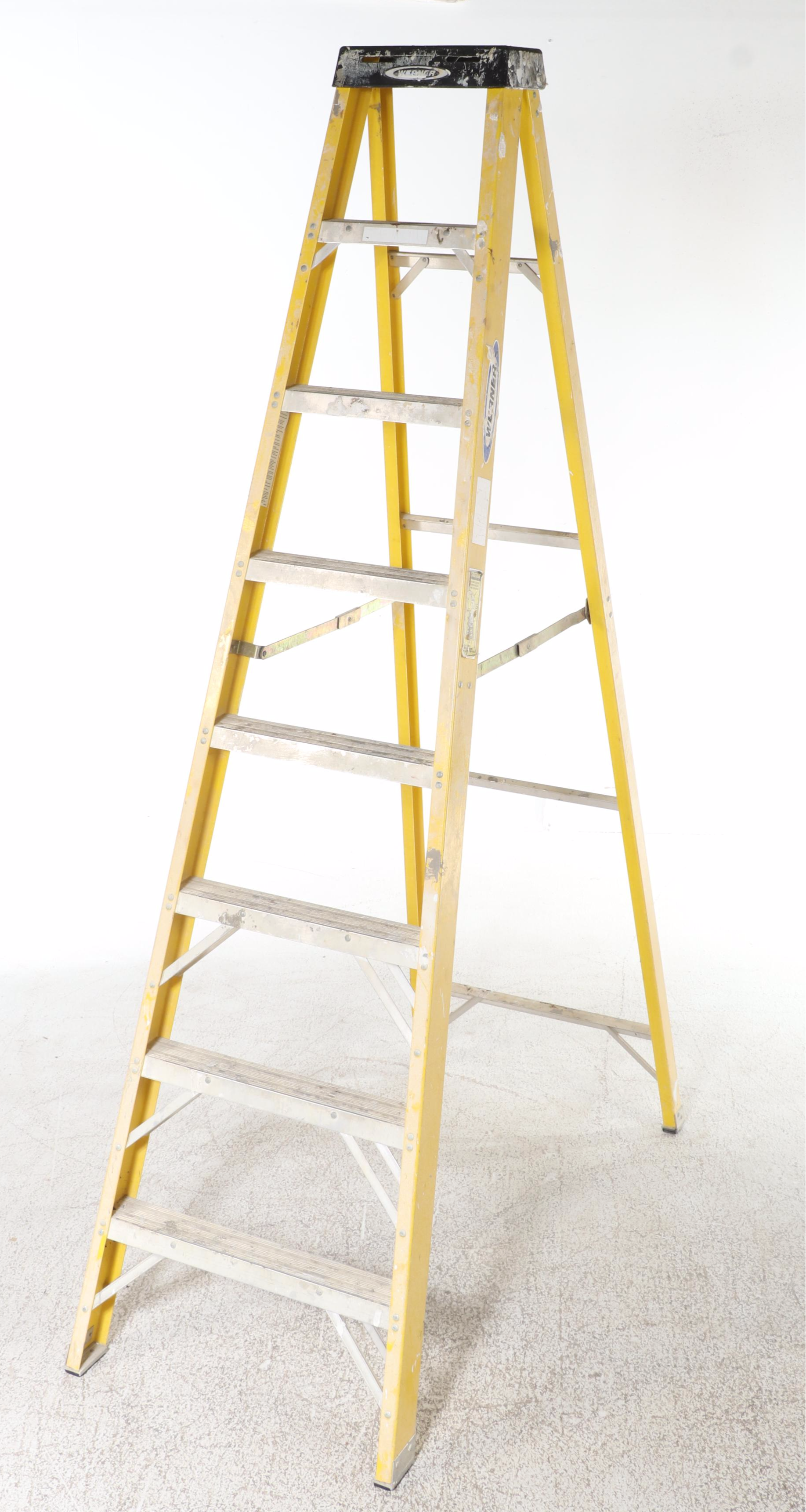 Werner 8' Step Ladder with Harper Hand Truck