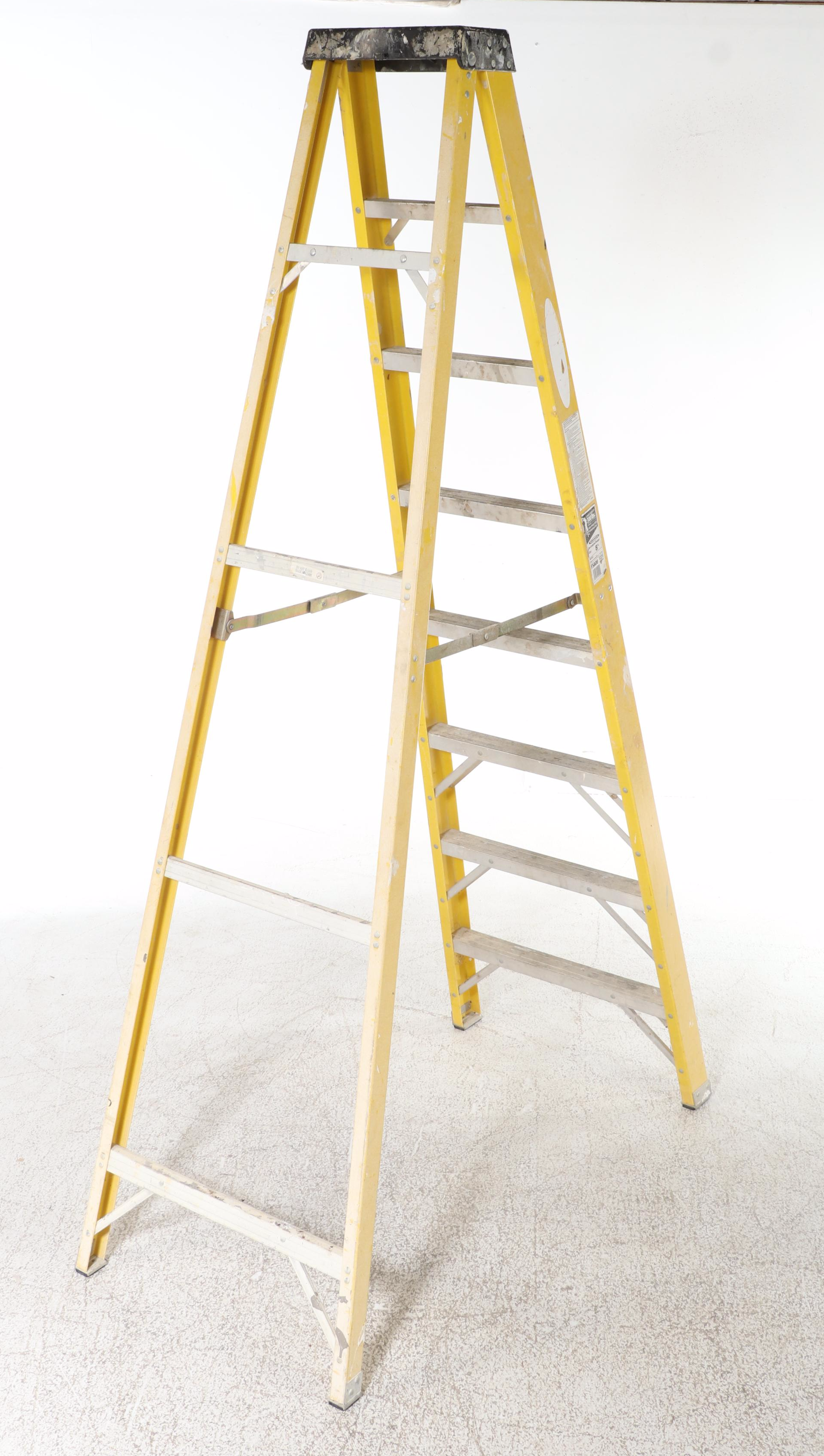 Werner 8' Step Ladder with Harper Hand Truck