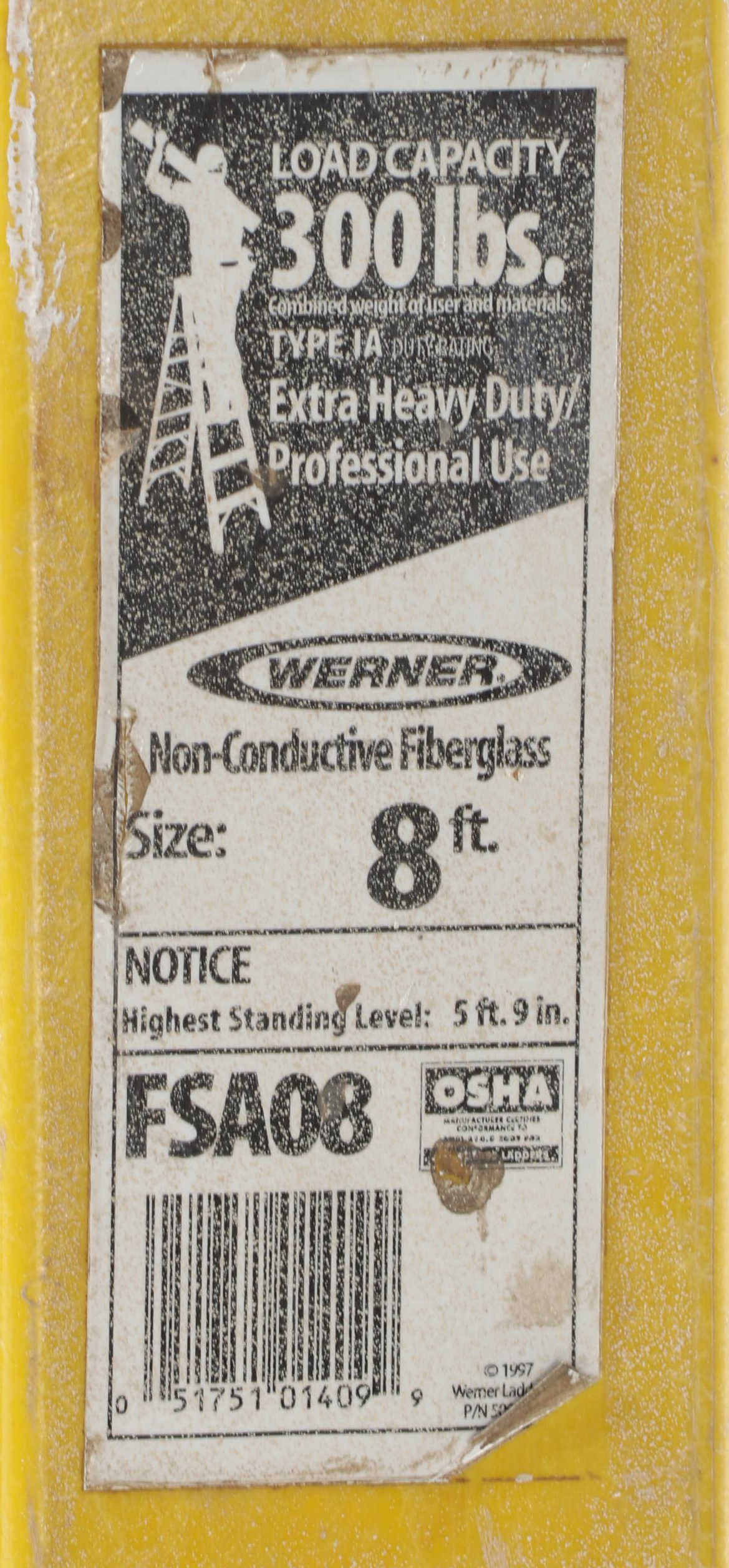 Werner 8' Step Ladder with Harper Hand Truck