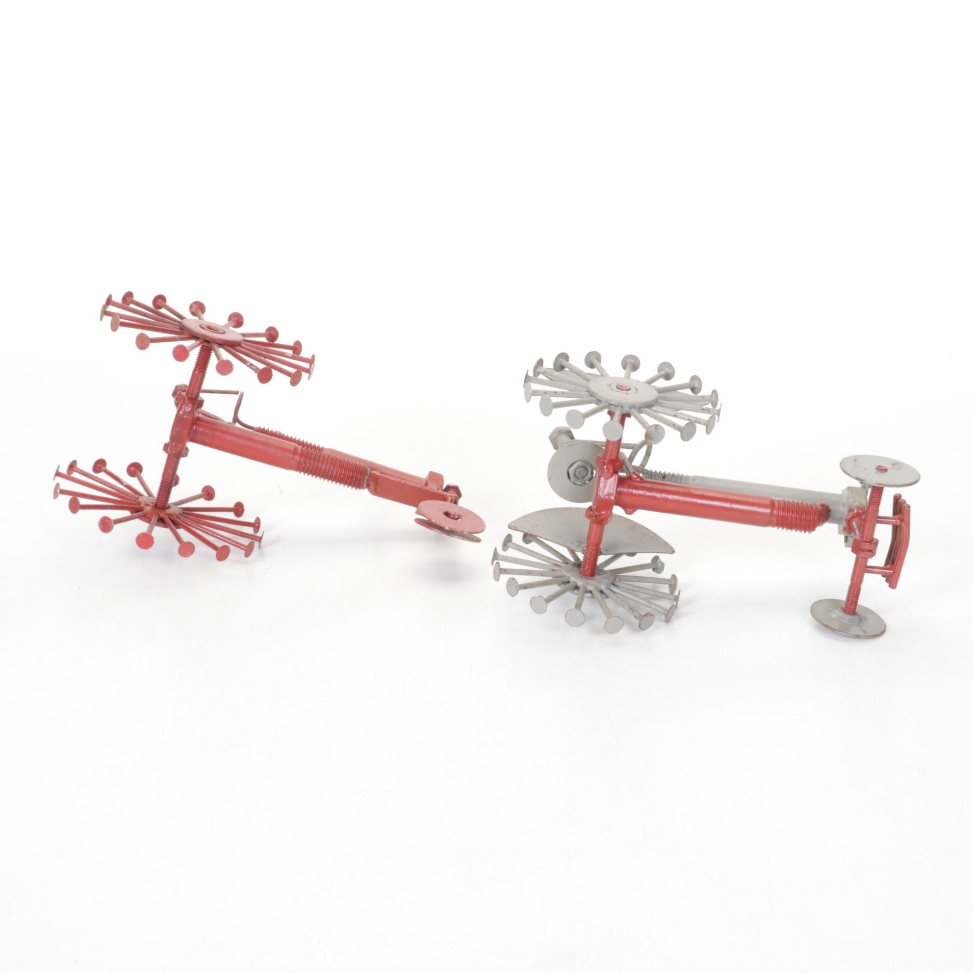 Brutalist Nail Sculptures with Irving's Model Toy Steam Engine Tractor and More