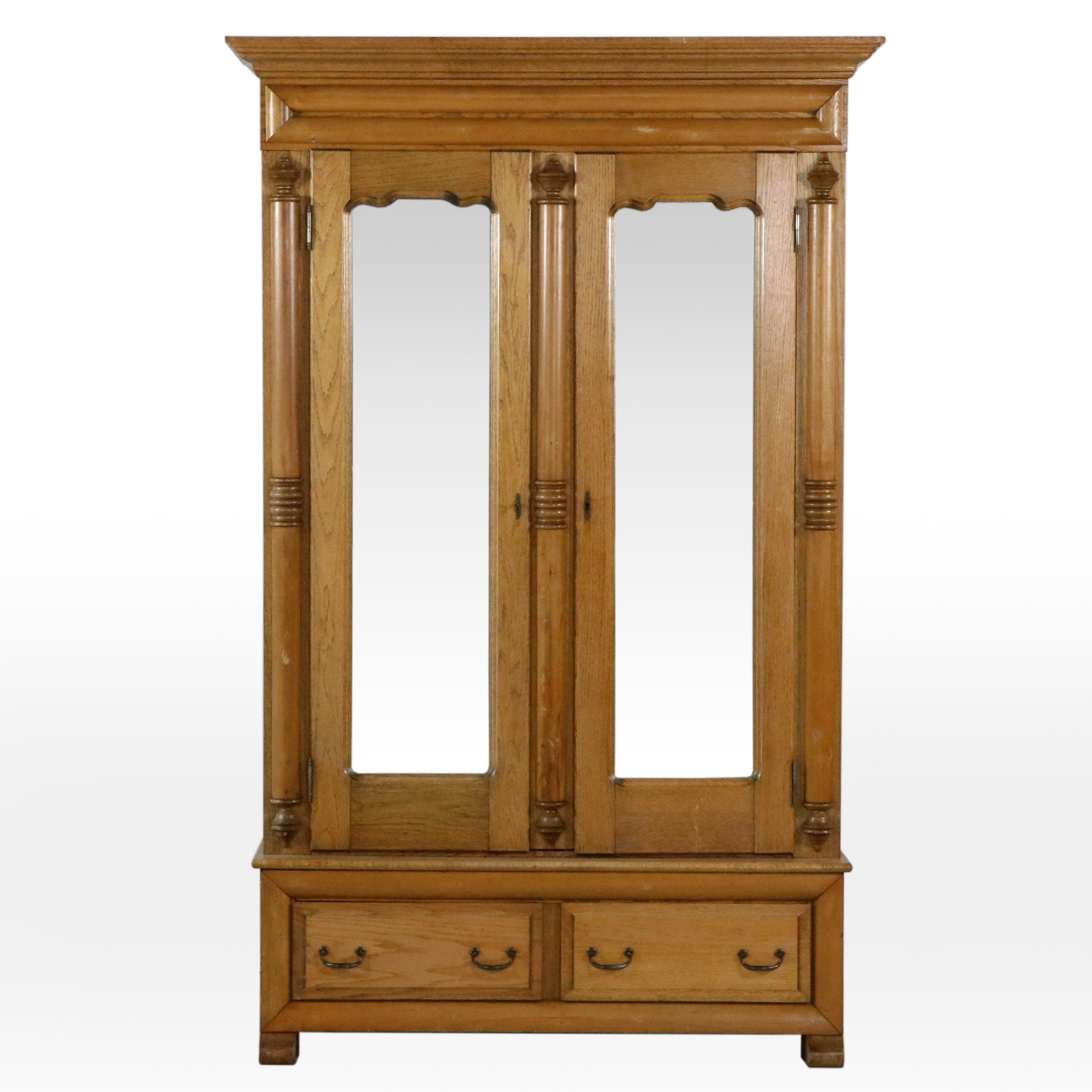 Empire Style Oak Wardrobe, 20th Century