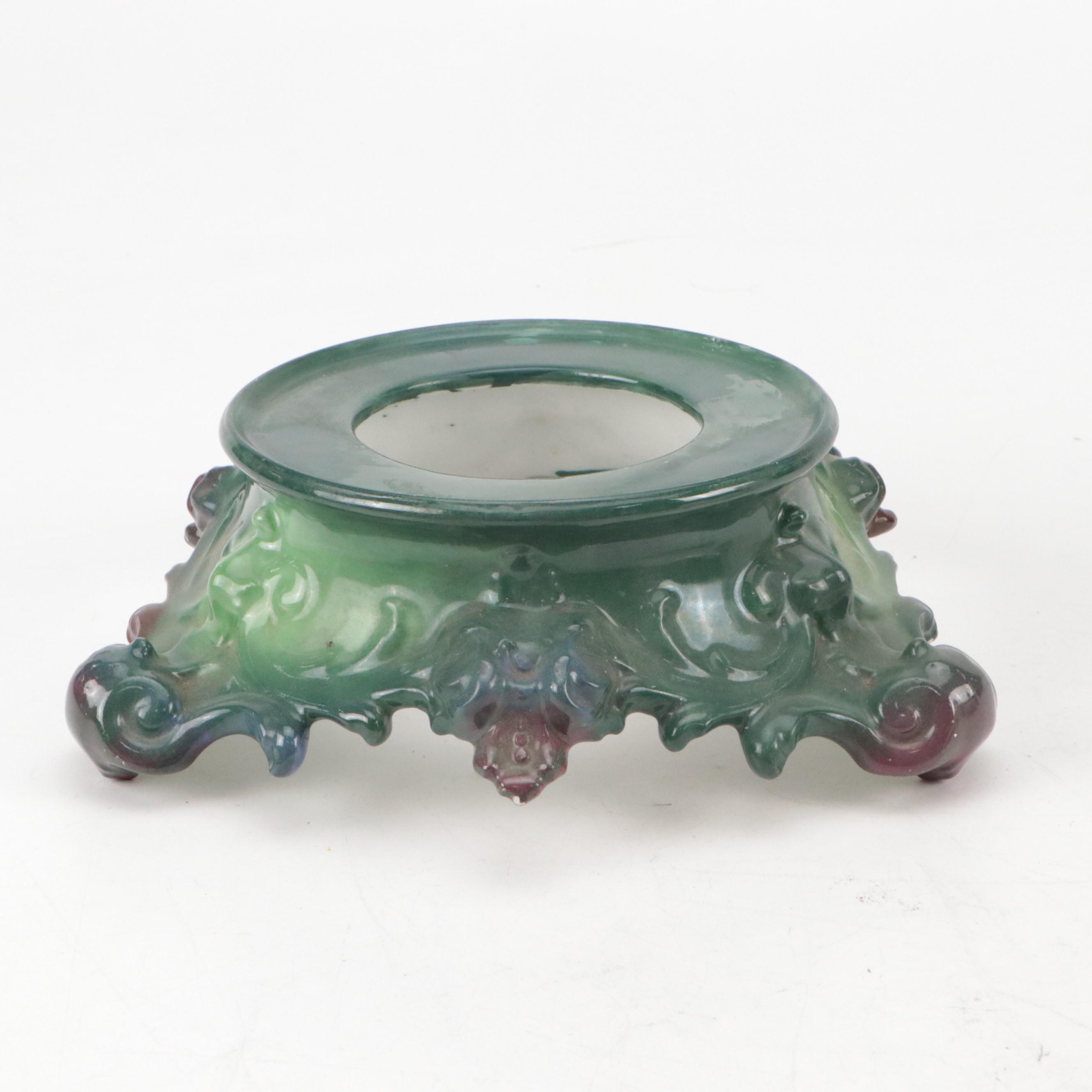 Art Deco Style Clock Cases with Ceramic Bowl and Other Decor