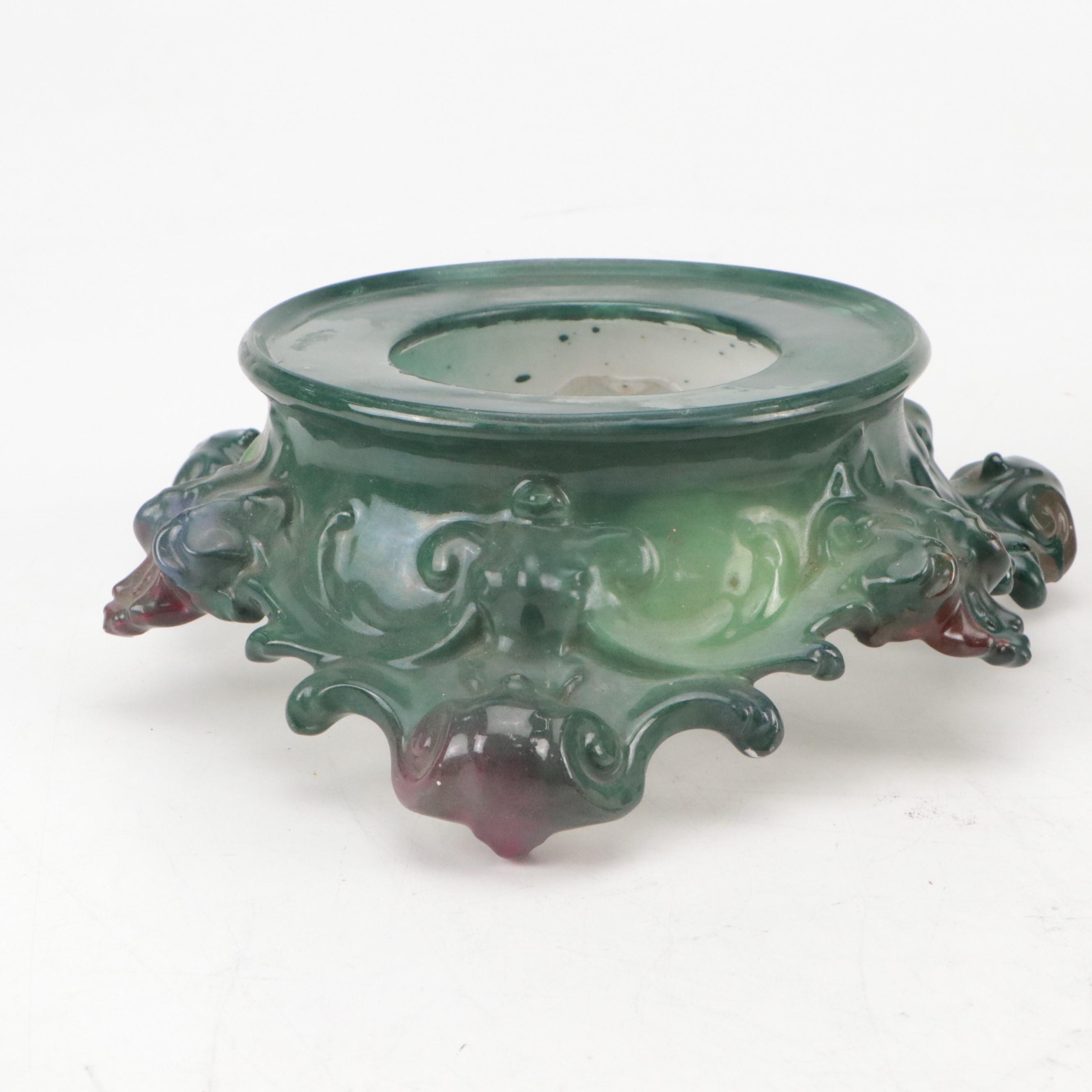 Art Deco Style Clock Cases with Ceramic Bowl and Other Decor