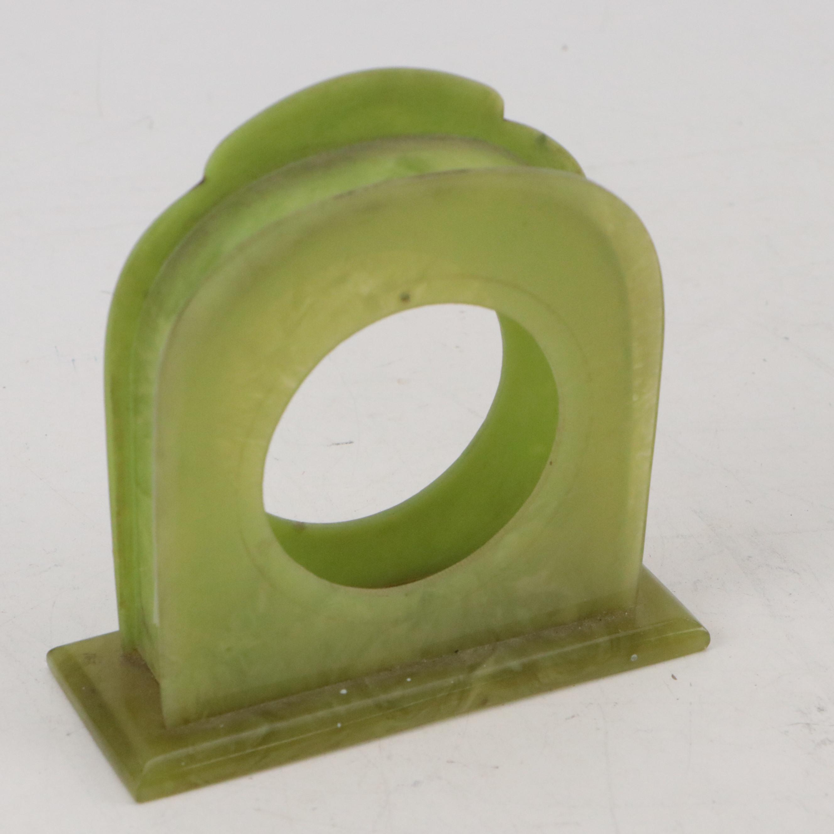 Art Deco Style Clock Cases with Ceramic Bowl and Other Decor