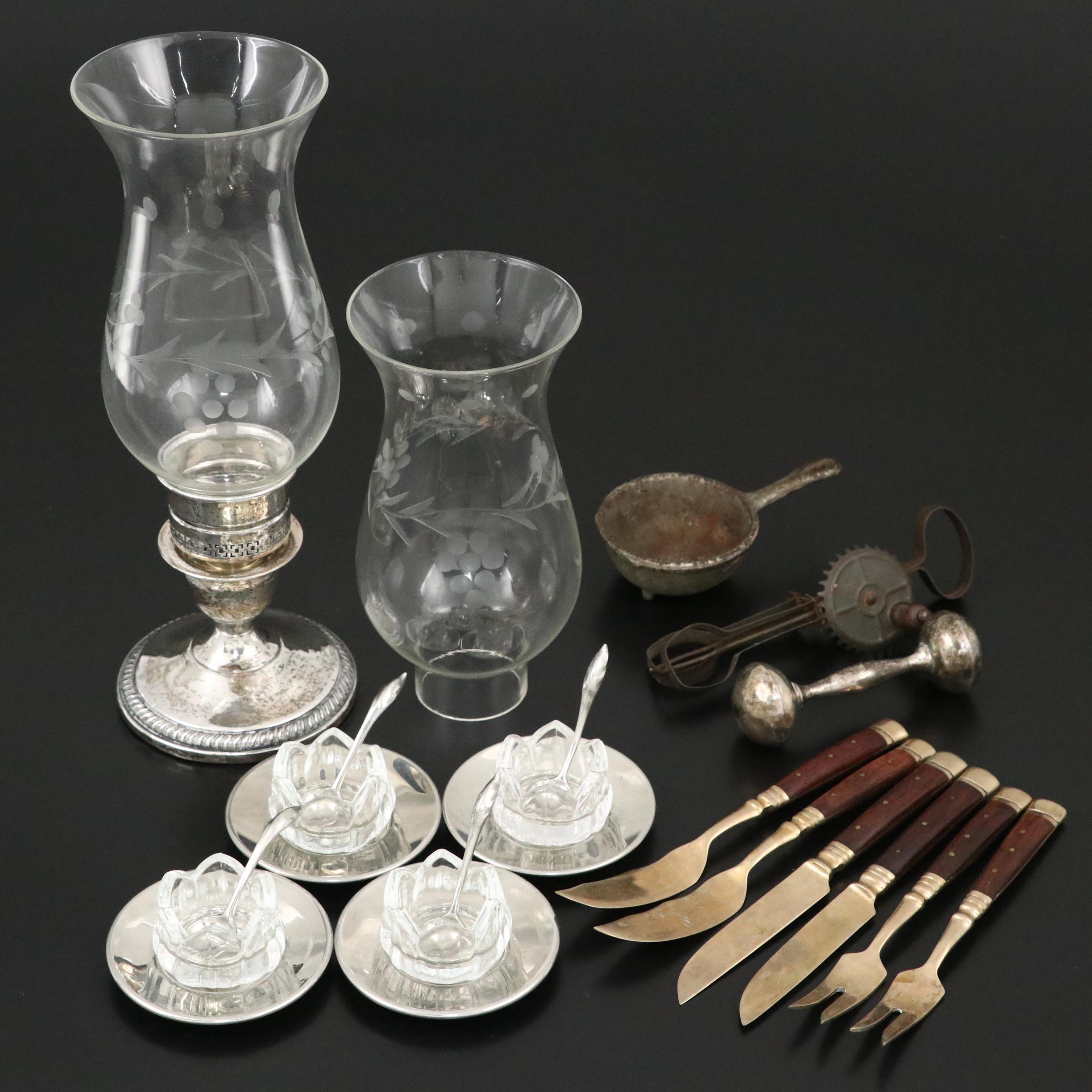 M. Fred Hirsch Co. Weighted Sterling Candle Holder with Other Table Accessories