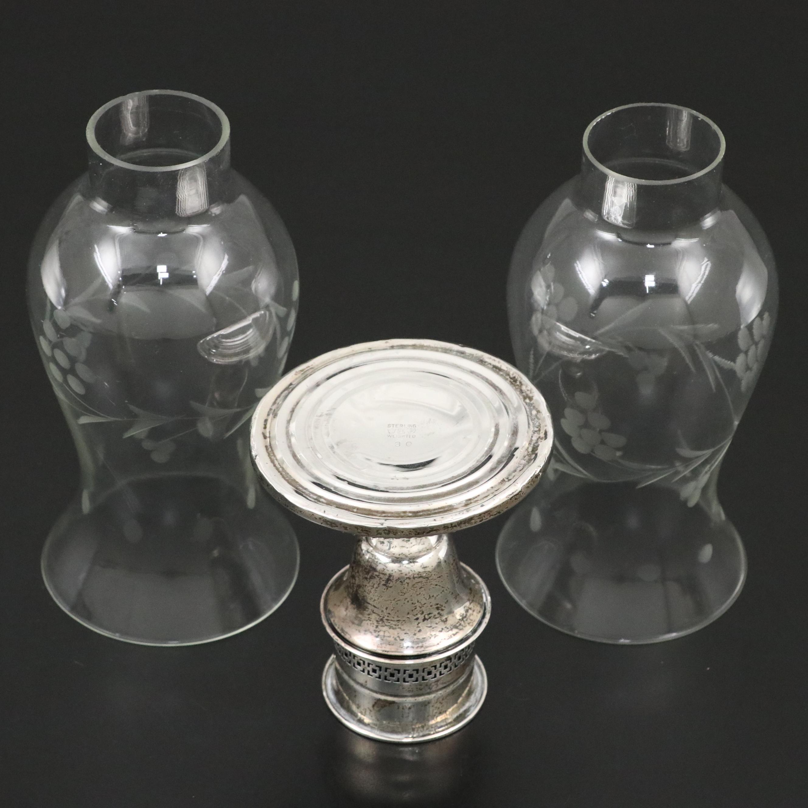 M. Fred Hirsch Co. Weighted Sterling Candle Holder with Other Table Accessories