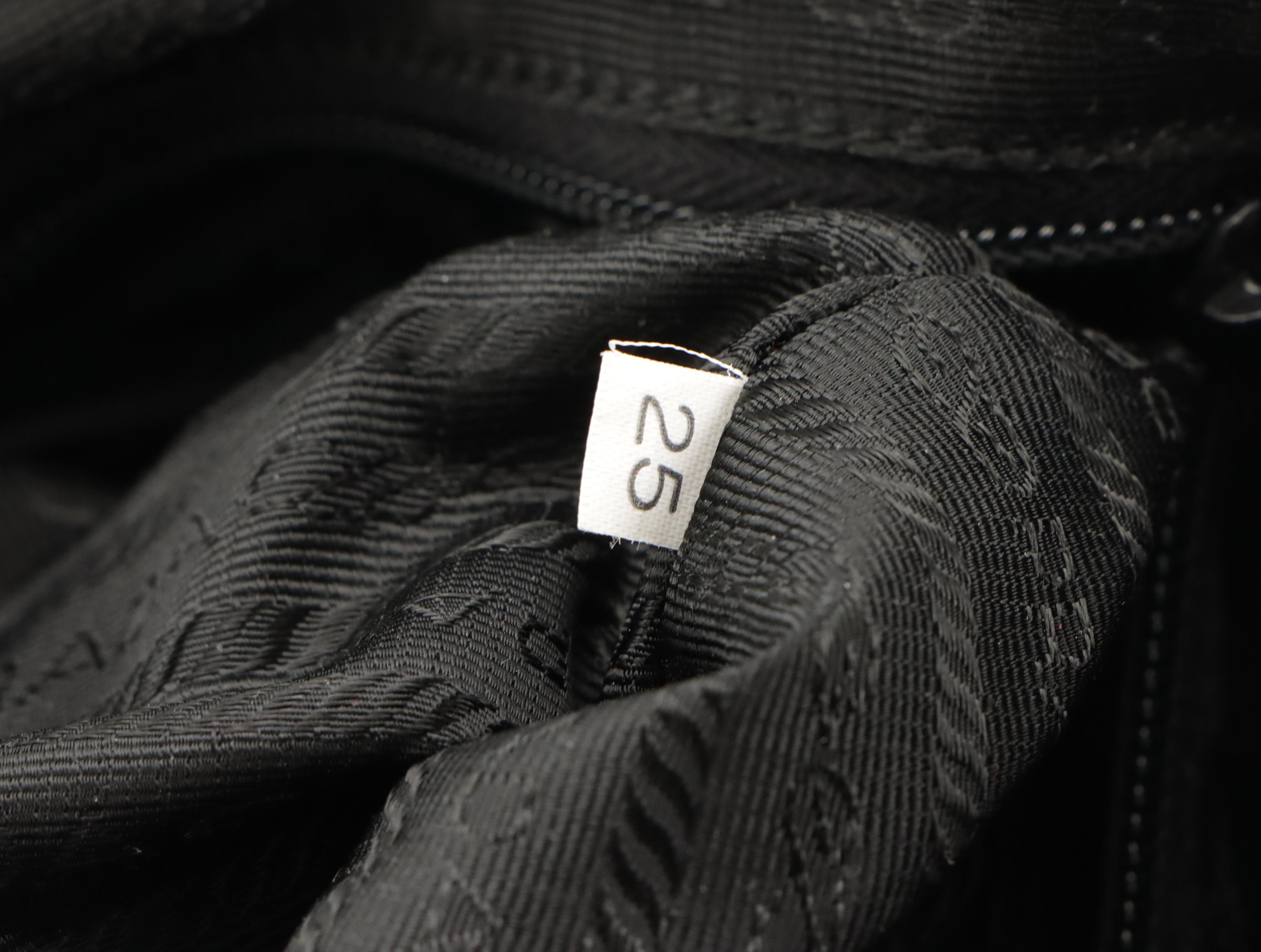 Prada Black Tessuto Nylon and Glazed Leather Messenger Bag