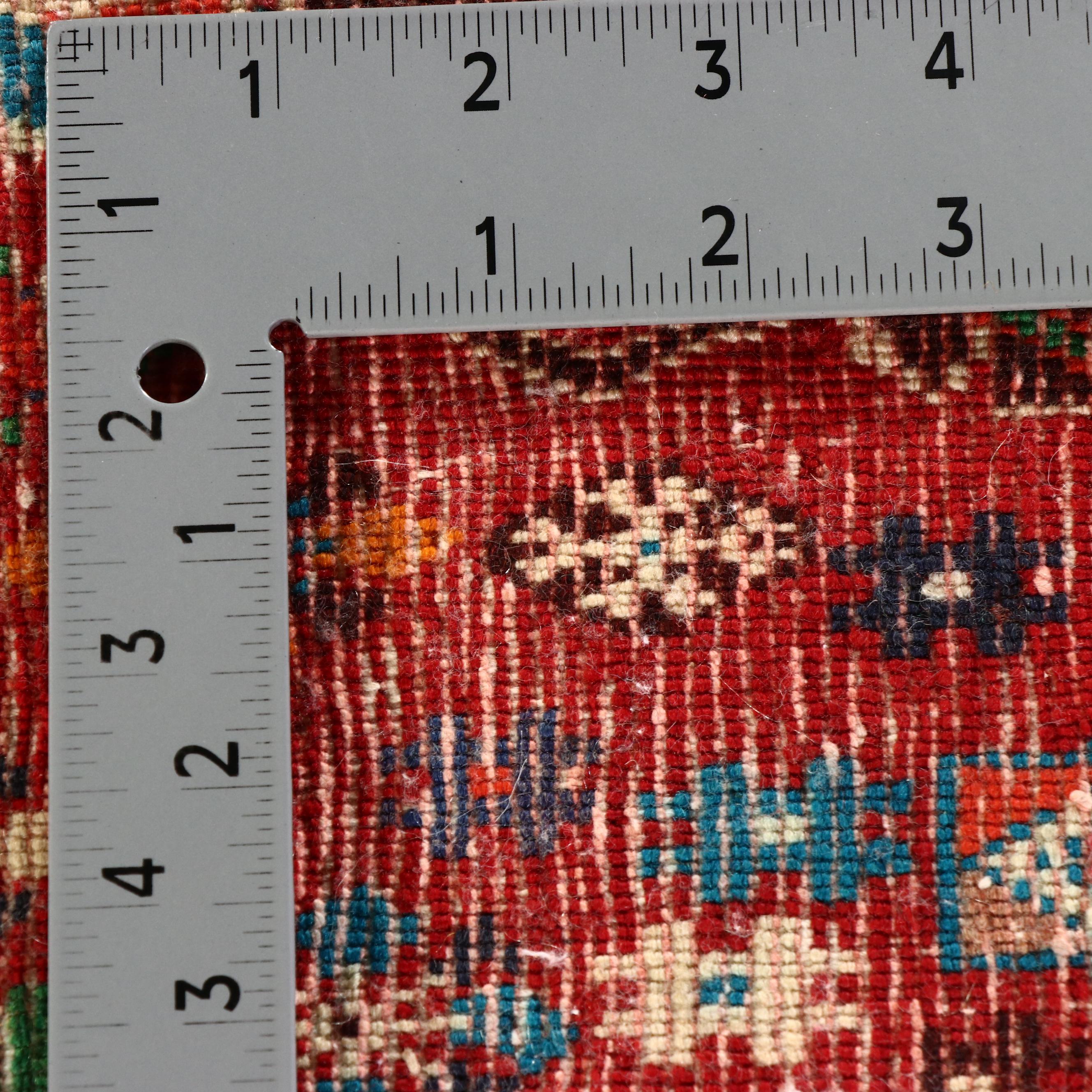 2'1 x 2'1 Hand-Knotted Persian Qashqai Persepolis Head Accent Rug