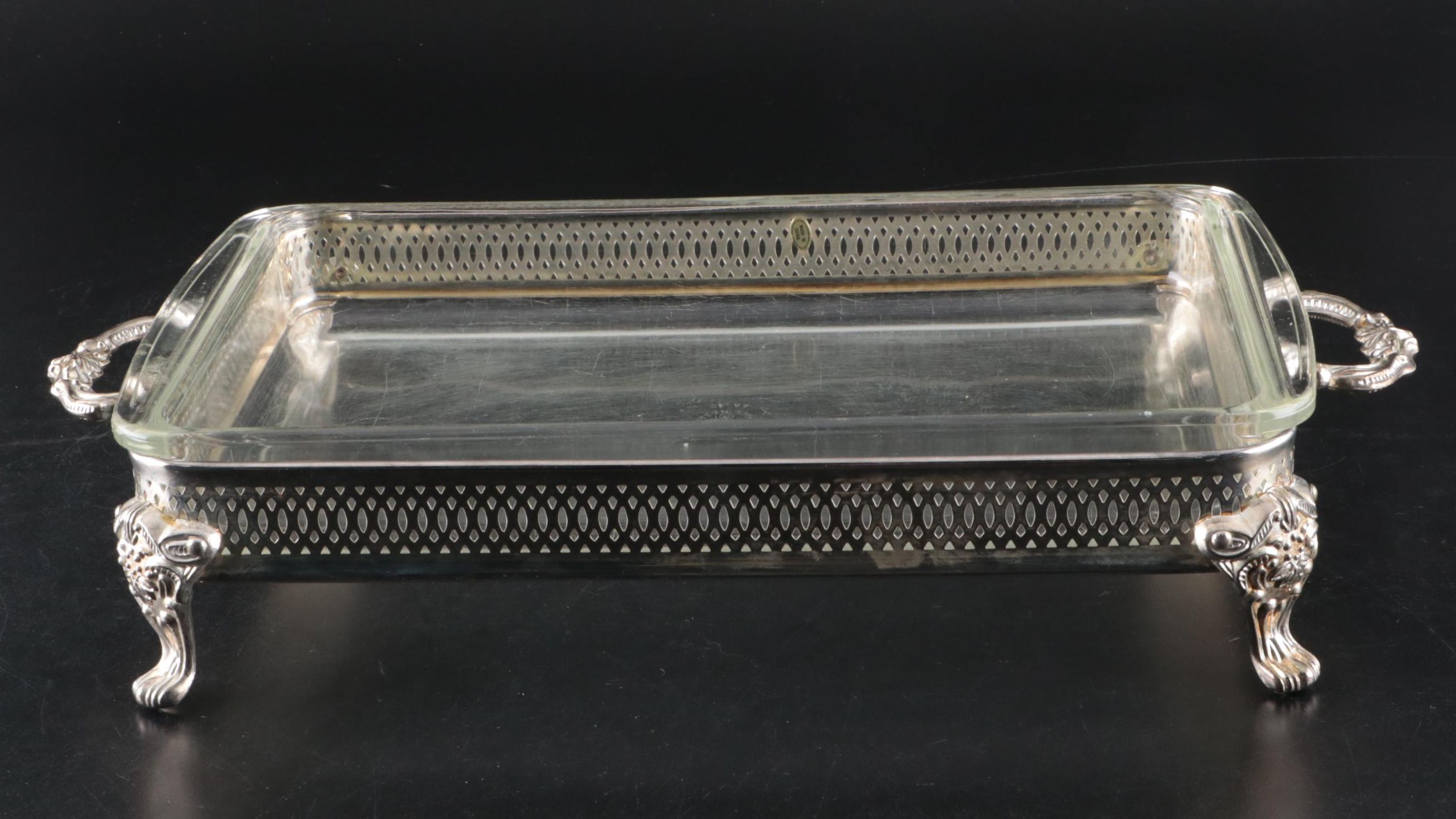 Crown Court Casserole Dish with Silver Plate Holder