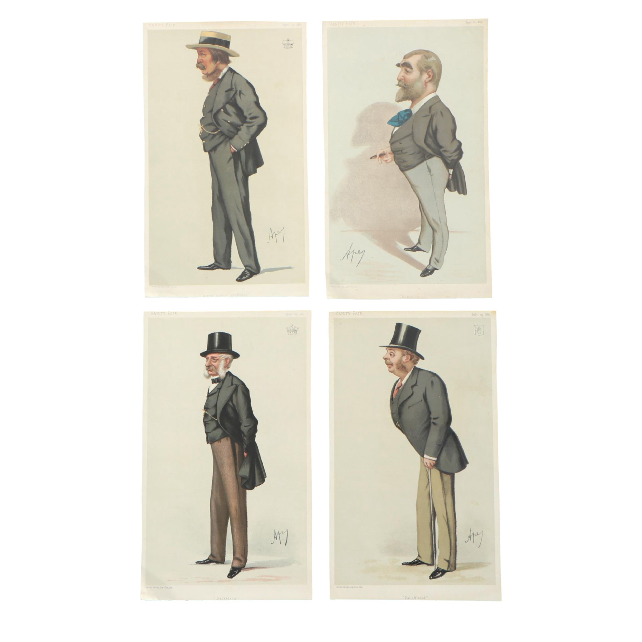 Vanity Fair Chromolithographs of Political Figures After "Ape" Pellegrini, 1881