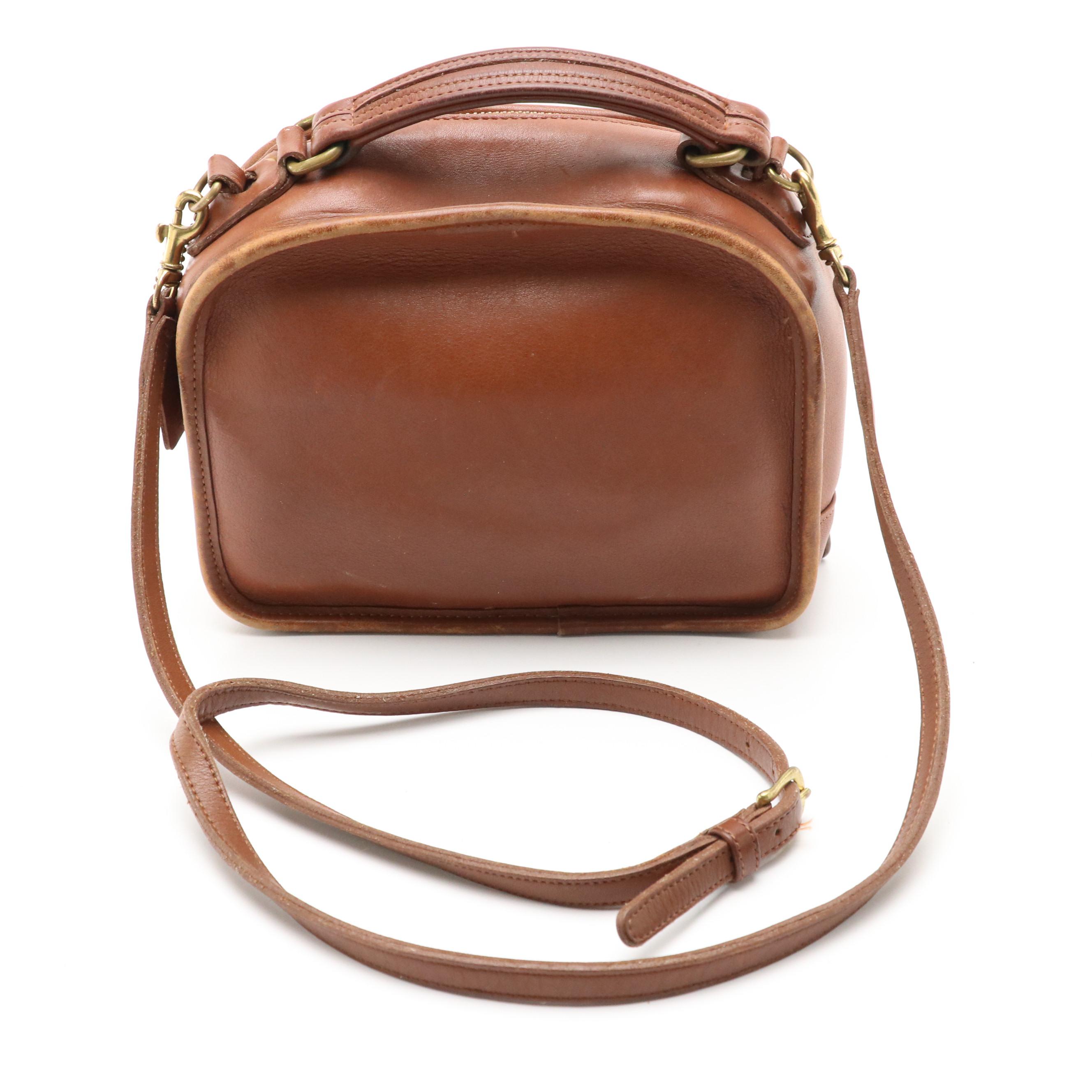 Coach Vintage Red Leather Large Legacy Zip Tote & Brown Leather Lunch-Box Bag