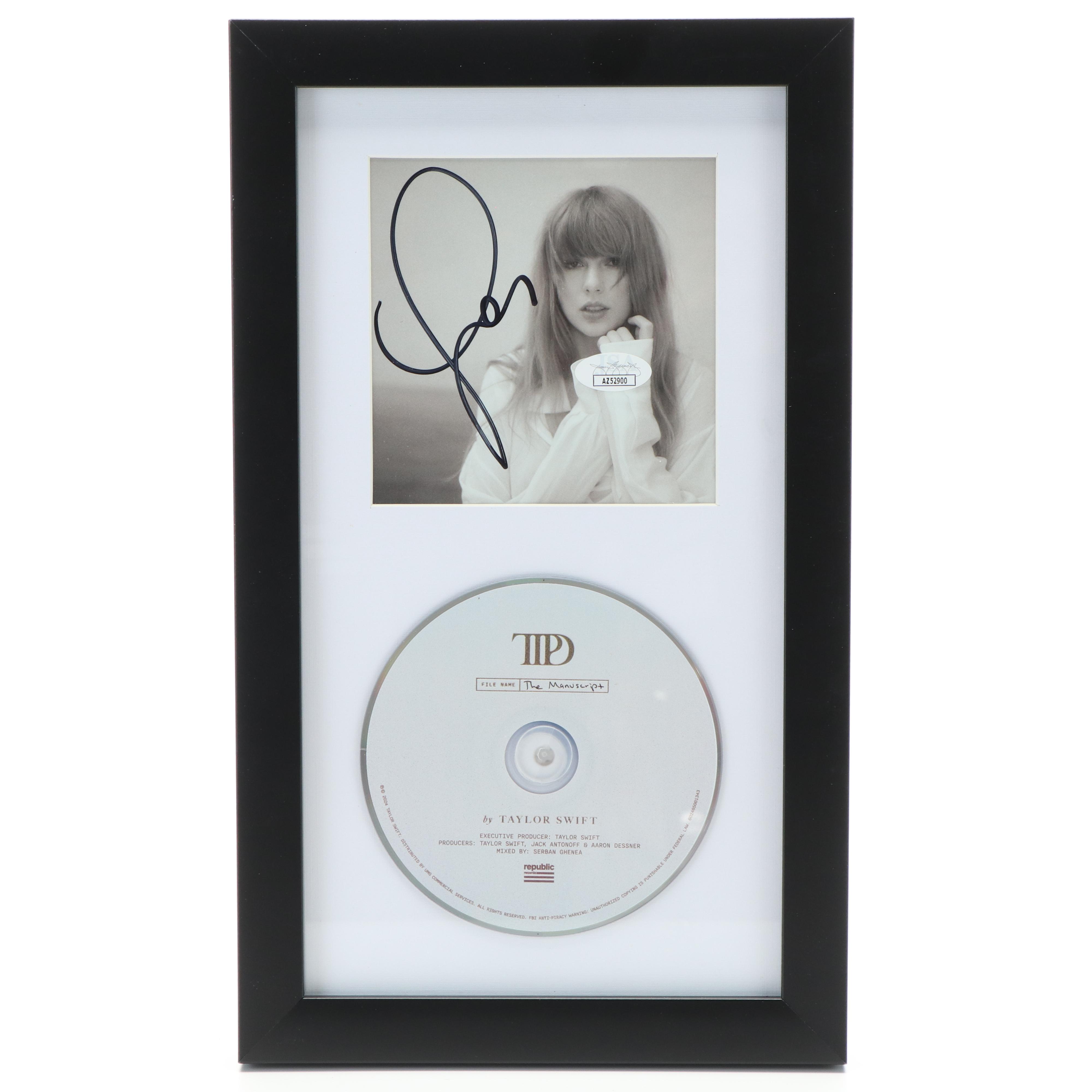 Taylor Swift Signed "The Tortured Poets Department" CD Card in Frame, JSA