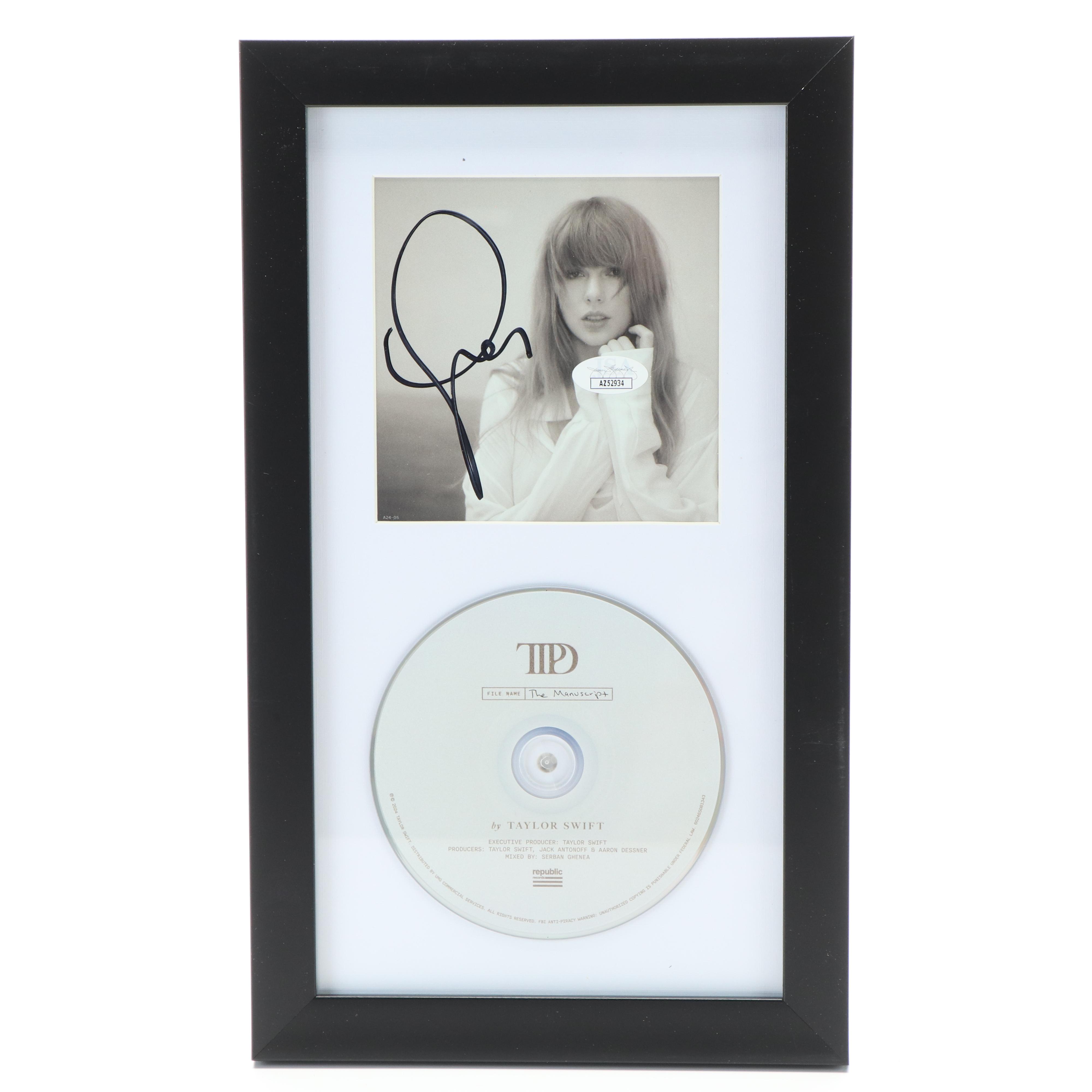 Taylor Swift Signed "The Tortured Poets Department" CD Card in Frame, JSA