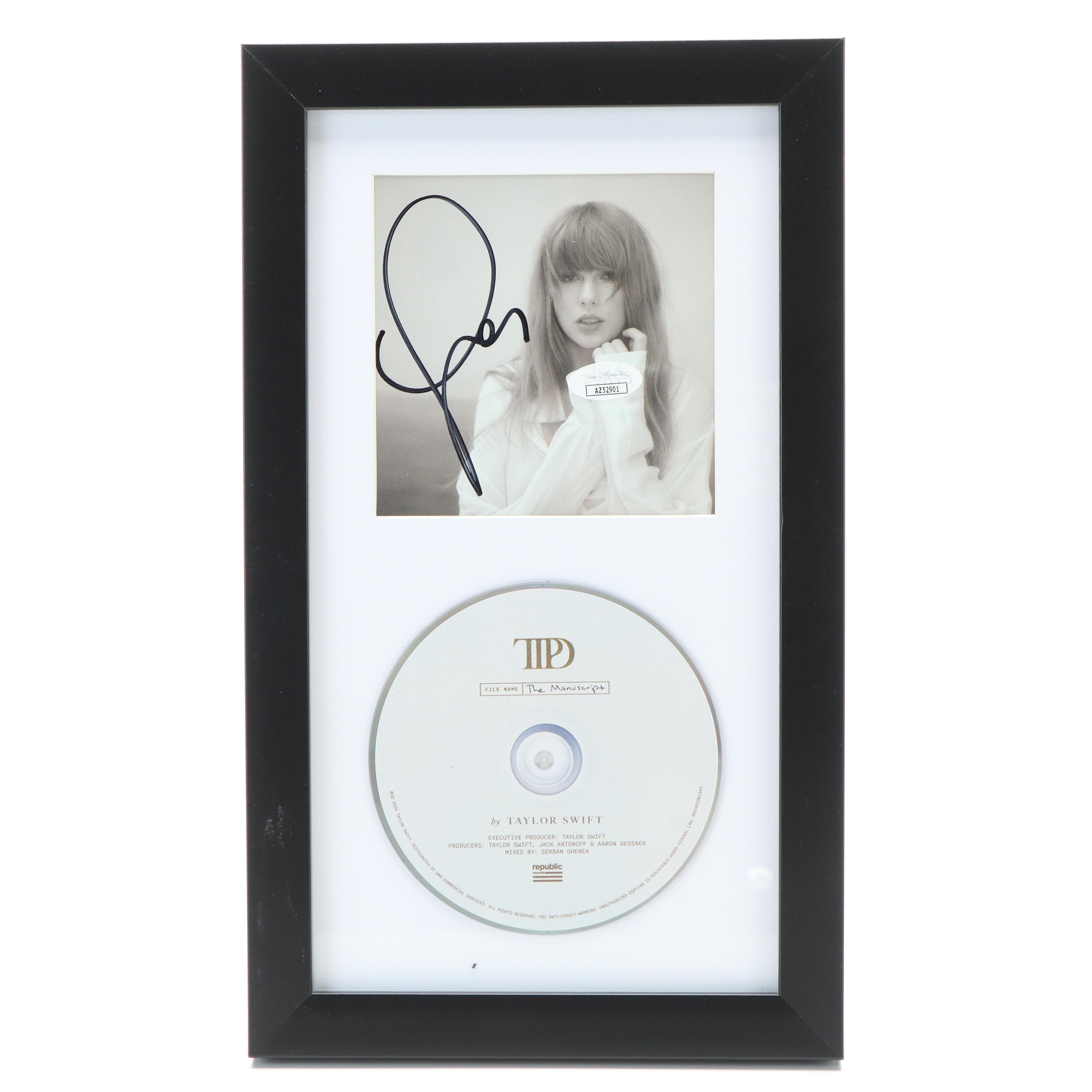 Taylor Swift Signed "The Tortured Poets Department" CD Card in Frame, JSA